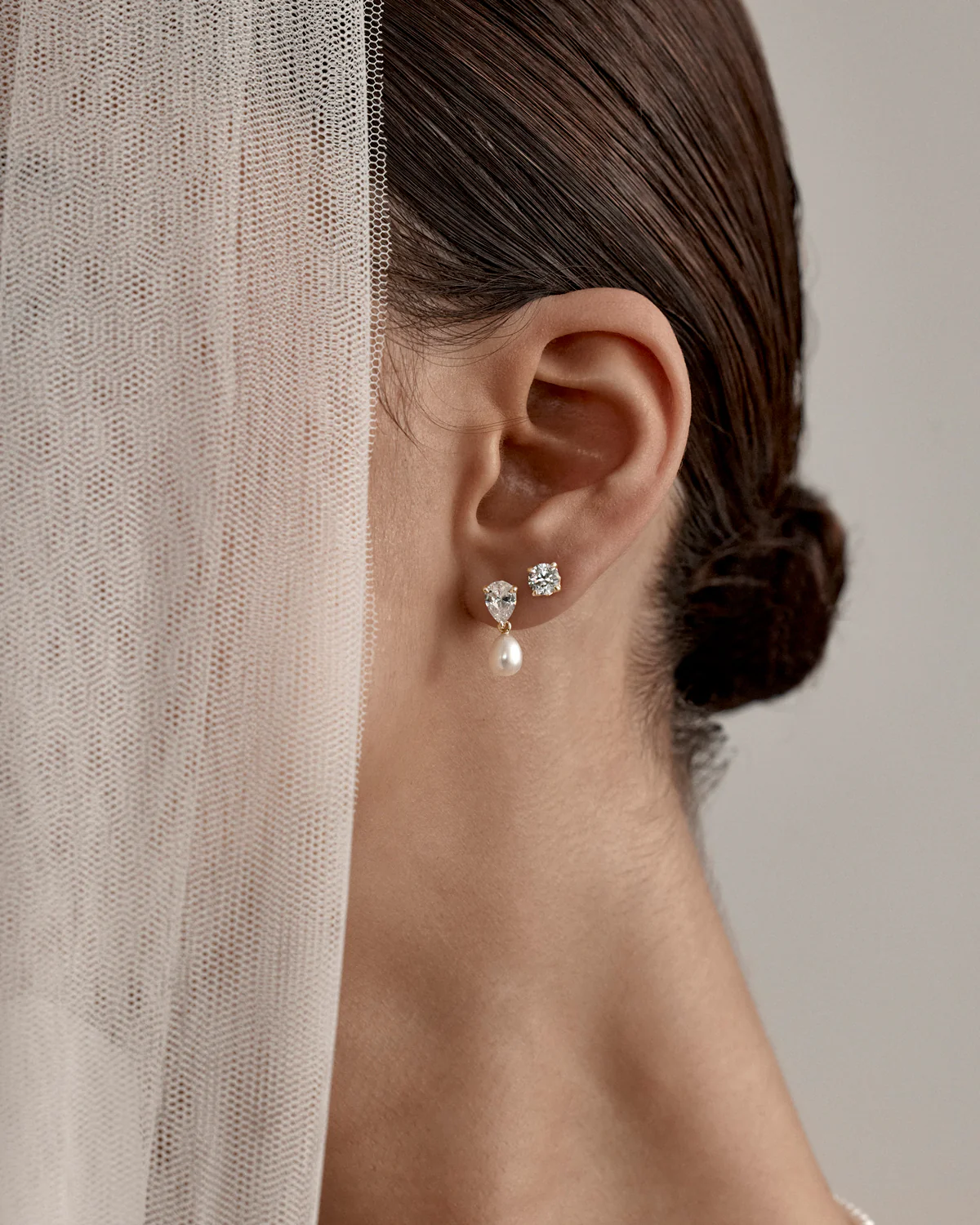 14k Solid Gold Lotus in Bloom Round Lab-Grown Diamond Stud Earring - Image 5