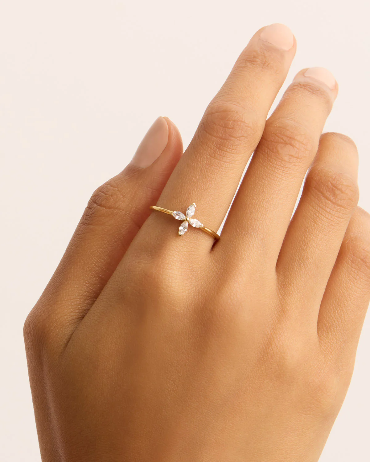 14k Solid Gold Blossom Lab-Grown Diamond Ring - Image 2