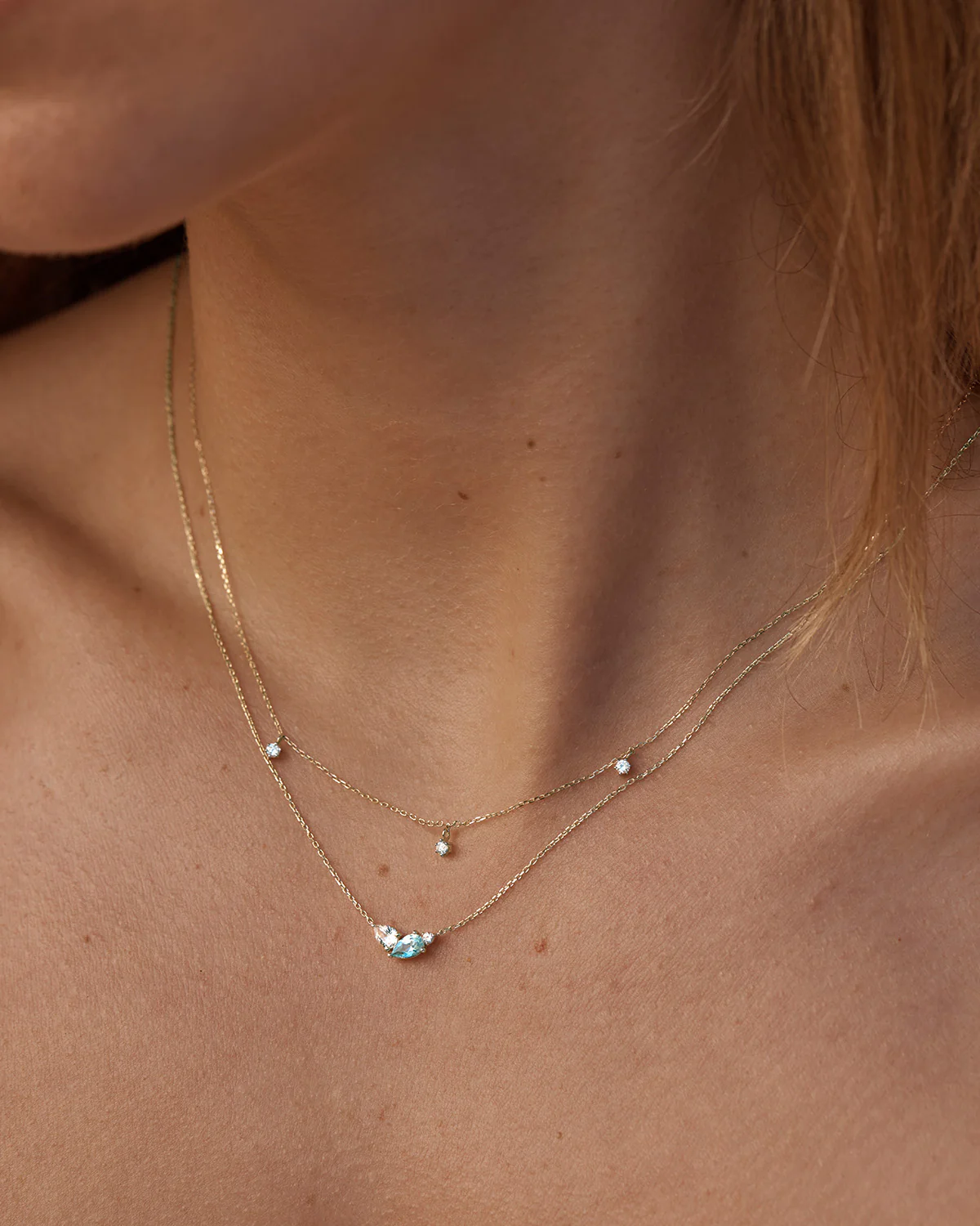 14k Solid Gold By Your Side Sapphire Necklace - Image 2