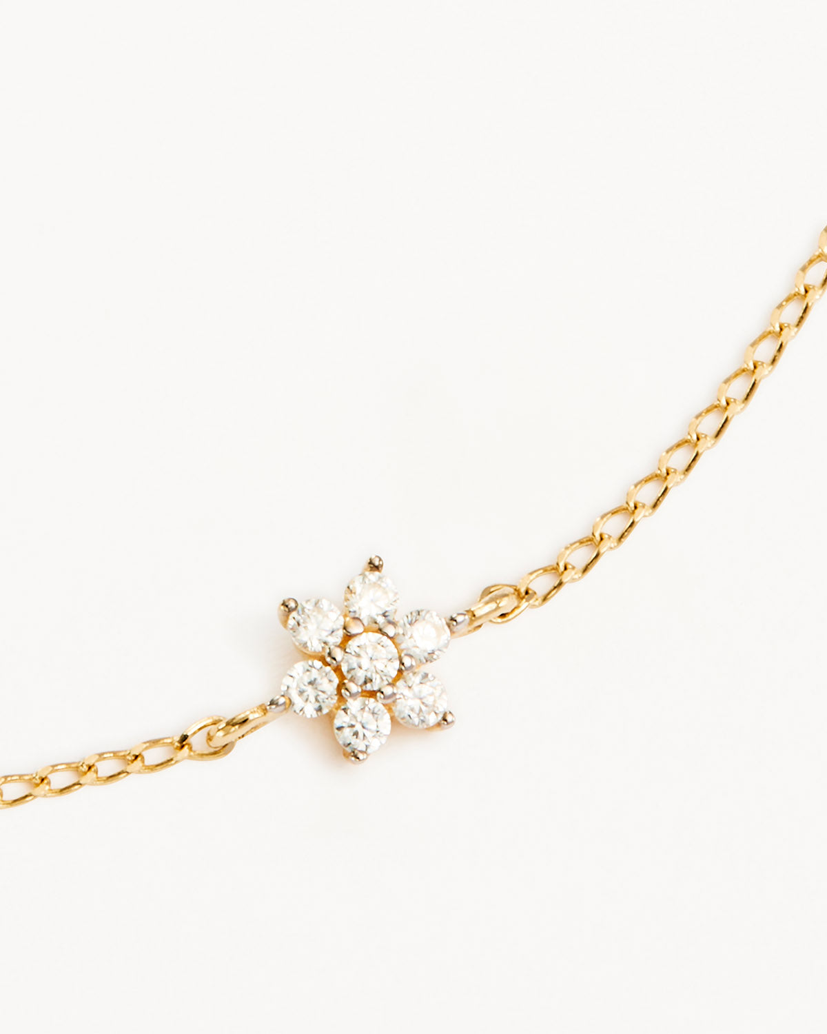 14k Solid Gold Crystal Lotus Flower Bracelet - Image 3