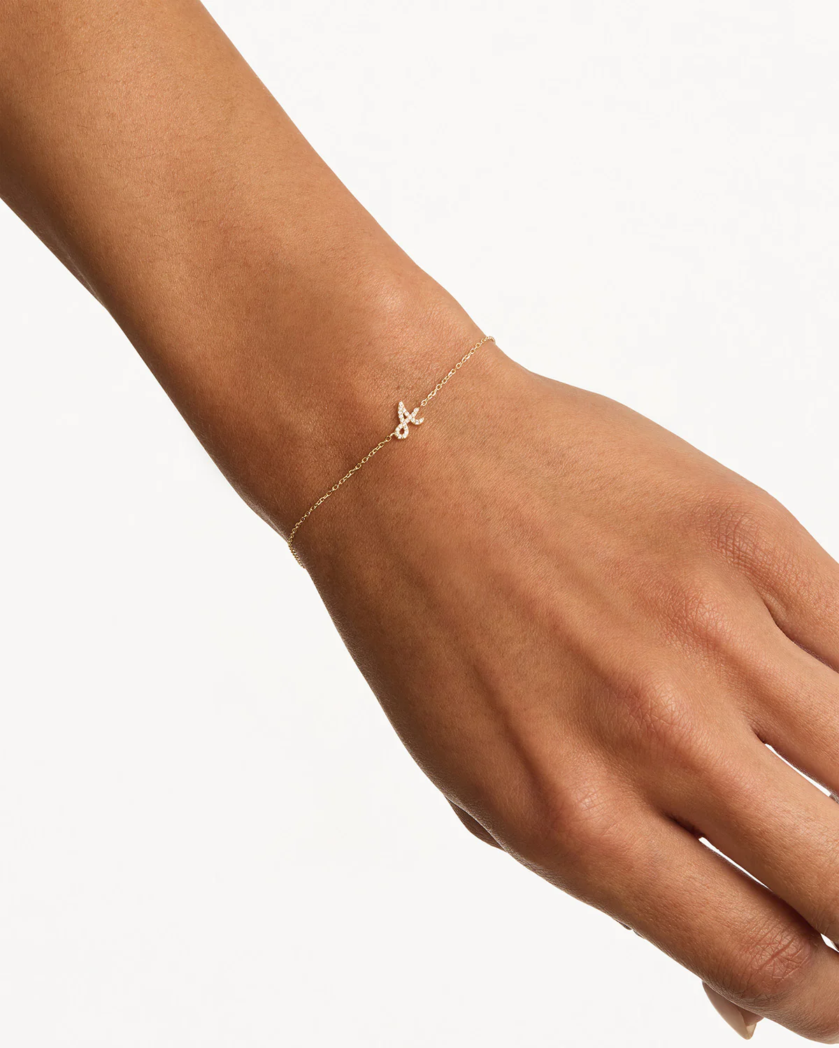 14k Solid Gold Diamond Love Letter Bracelet - Image 3