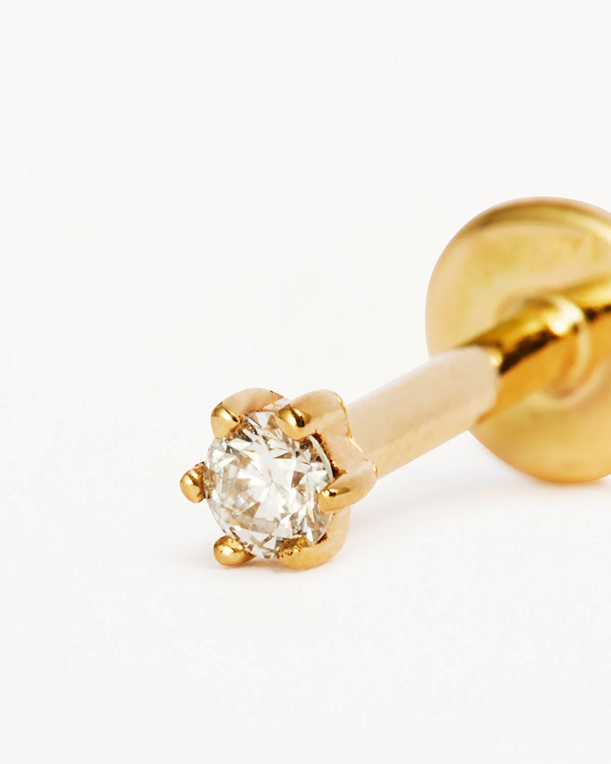 14k Solid Gold Diamond Sweet Droplet Cartilage Flatback Earring - Image 3