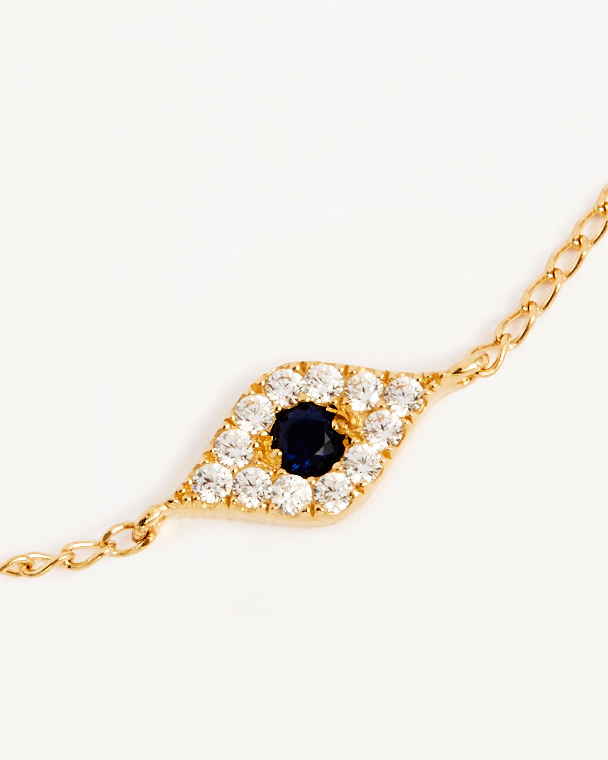 14k Solid Gold Evil Eye Bracelet - Image 3