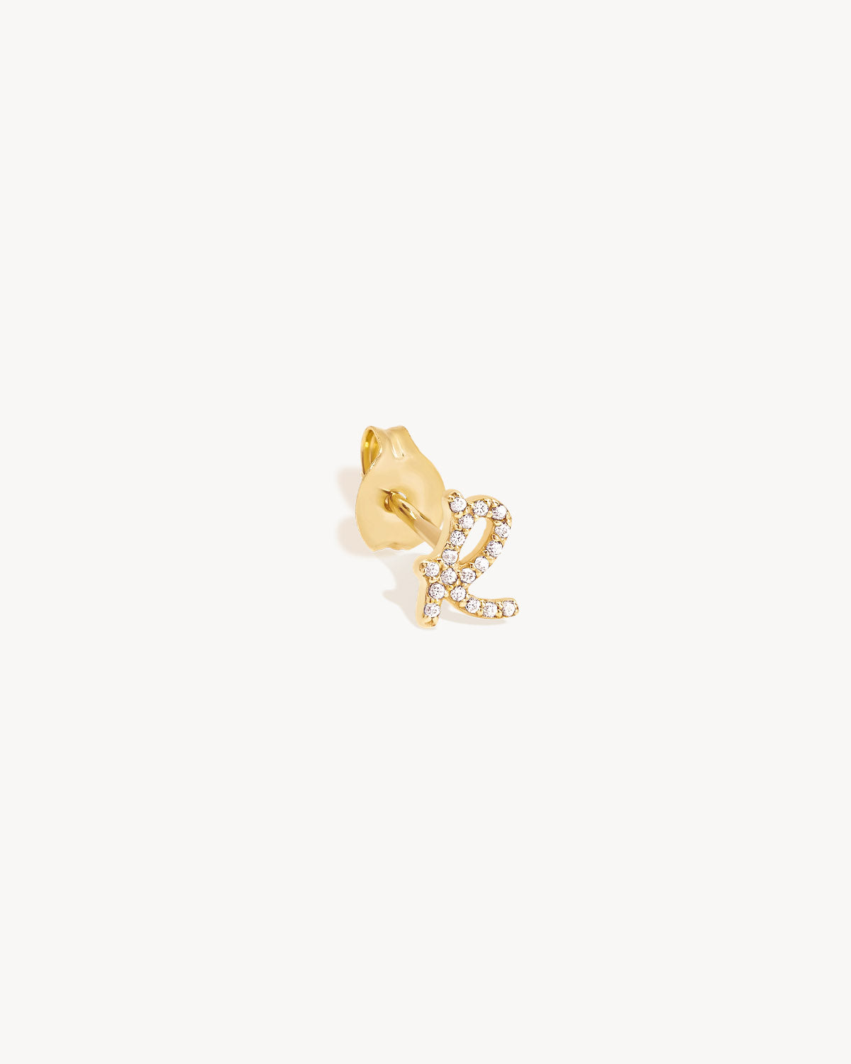 14k Solid Gold Forever Love Diamond Letter Earring - Image 39