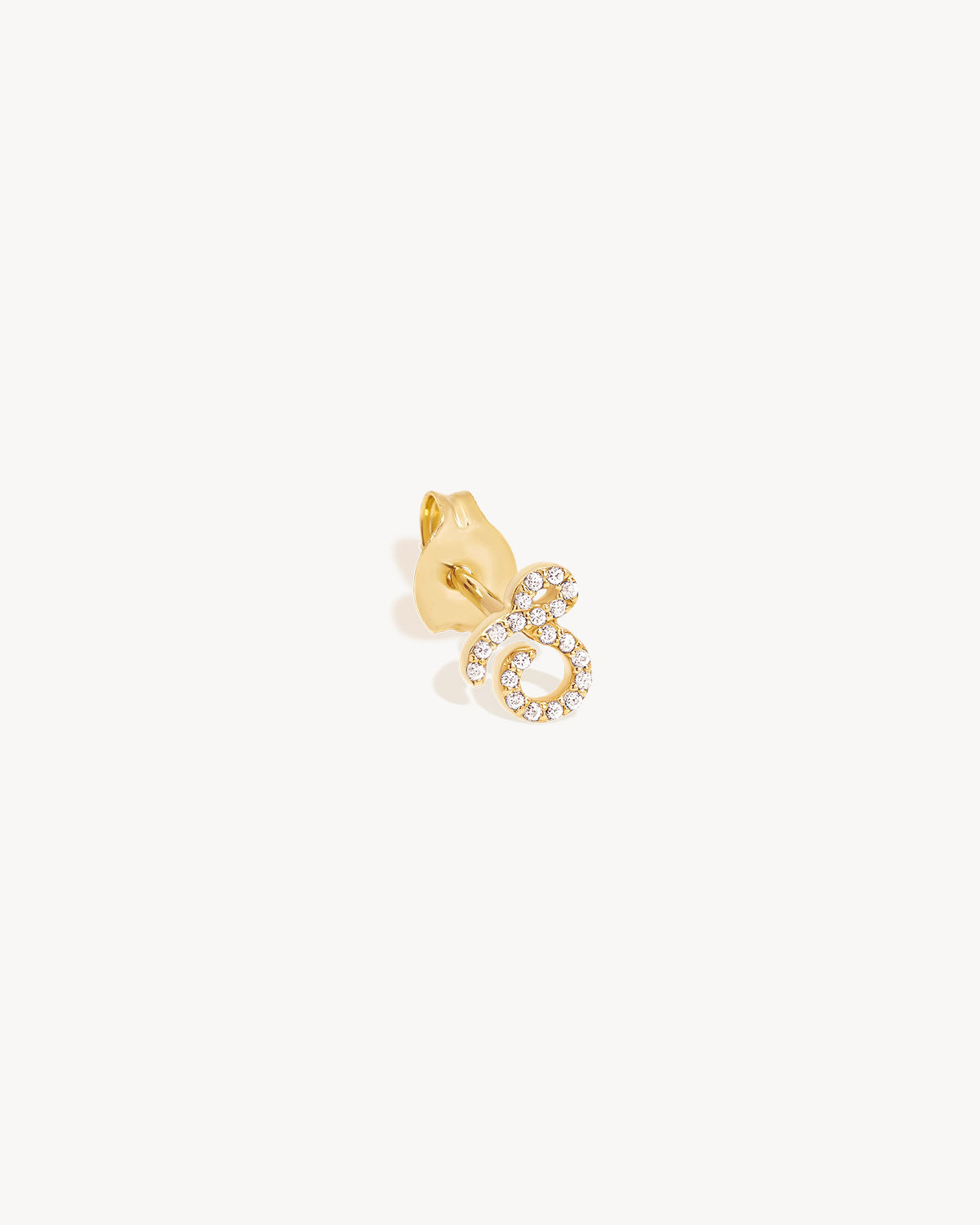14k Solid Gold Forever Love Diamond Letter Earring - Image 41