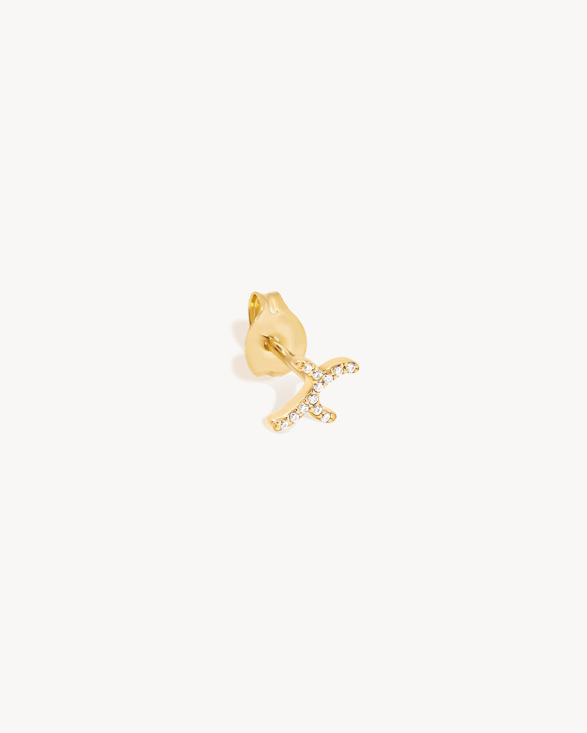 14k Solid Gold Forever Love Diamond Letter Earring - Image 51