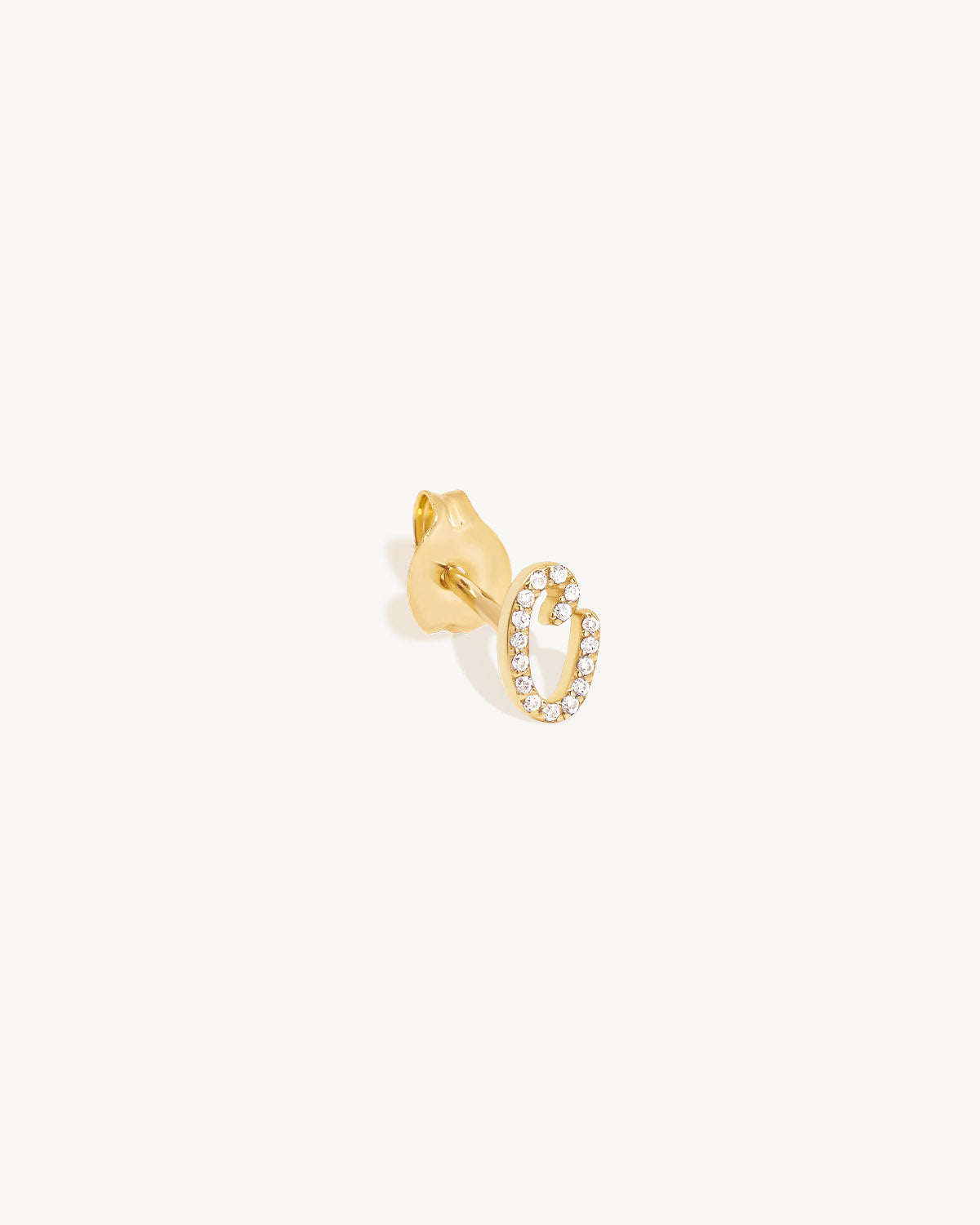 14k Solid Gold Forever Love Diamond Letter Earring - Image 7