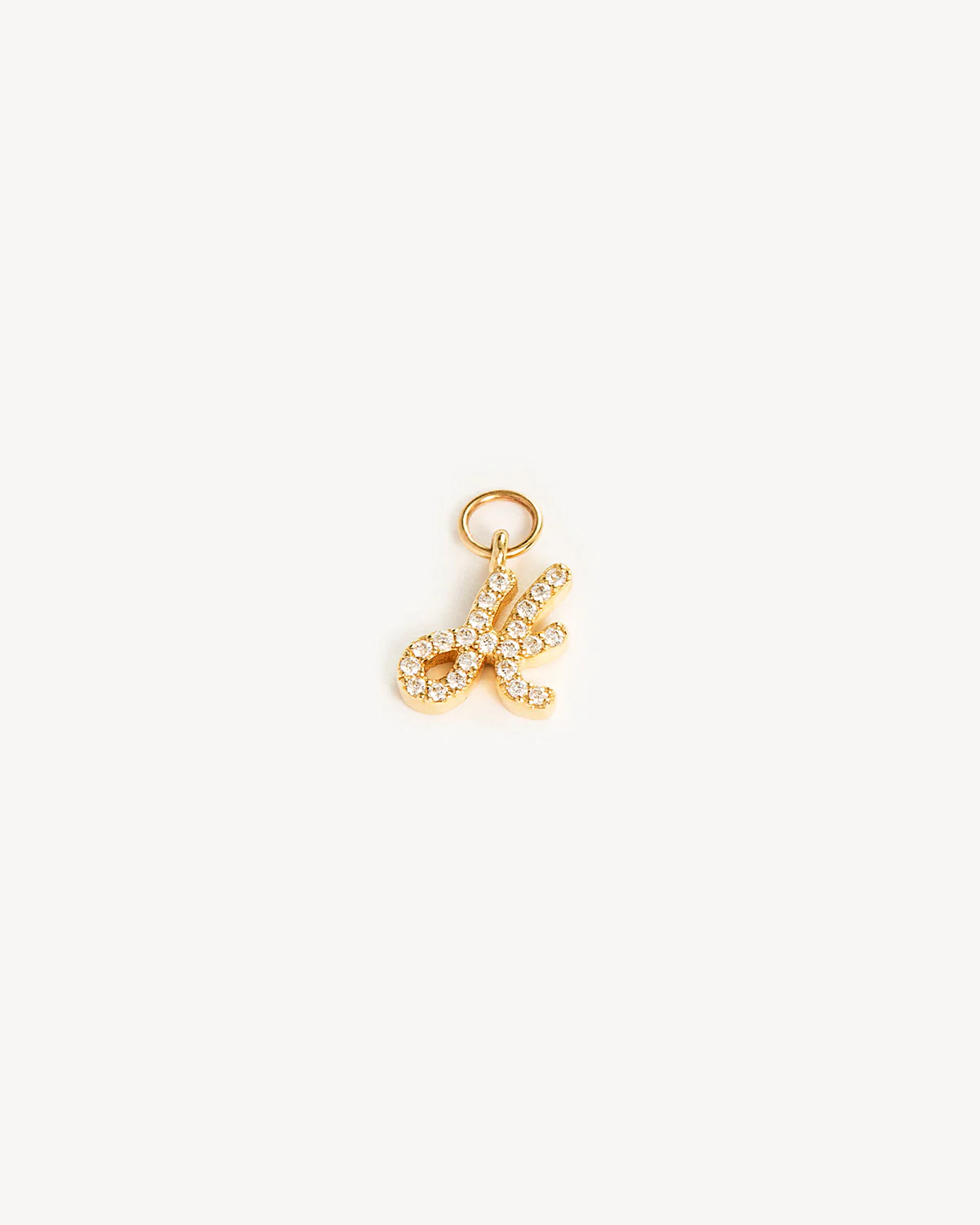 14k Solid Gold Forever Love Diamond Letter Hoop Earring Charm - Image 19