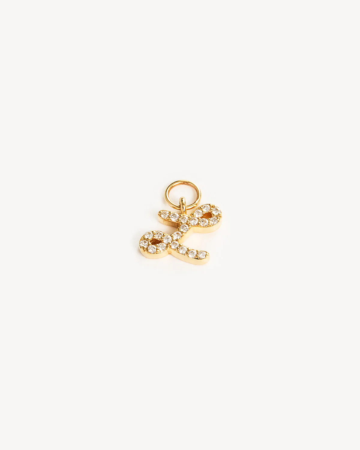 14k Solid Gold Forever Love Diamond Letter Hoop Earring Charm - Image 27