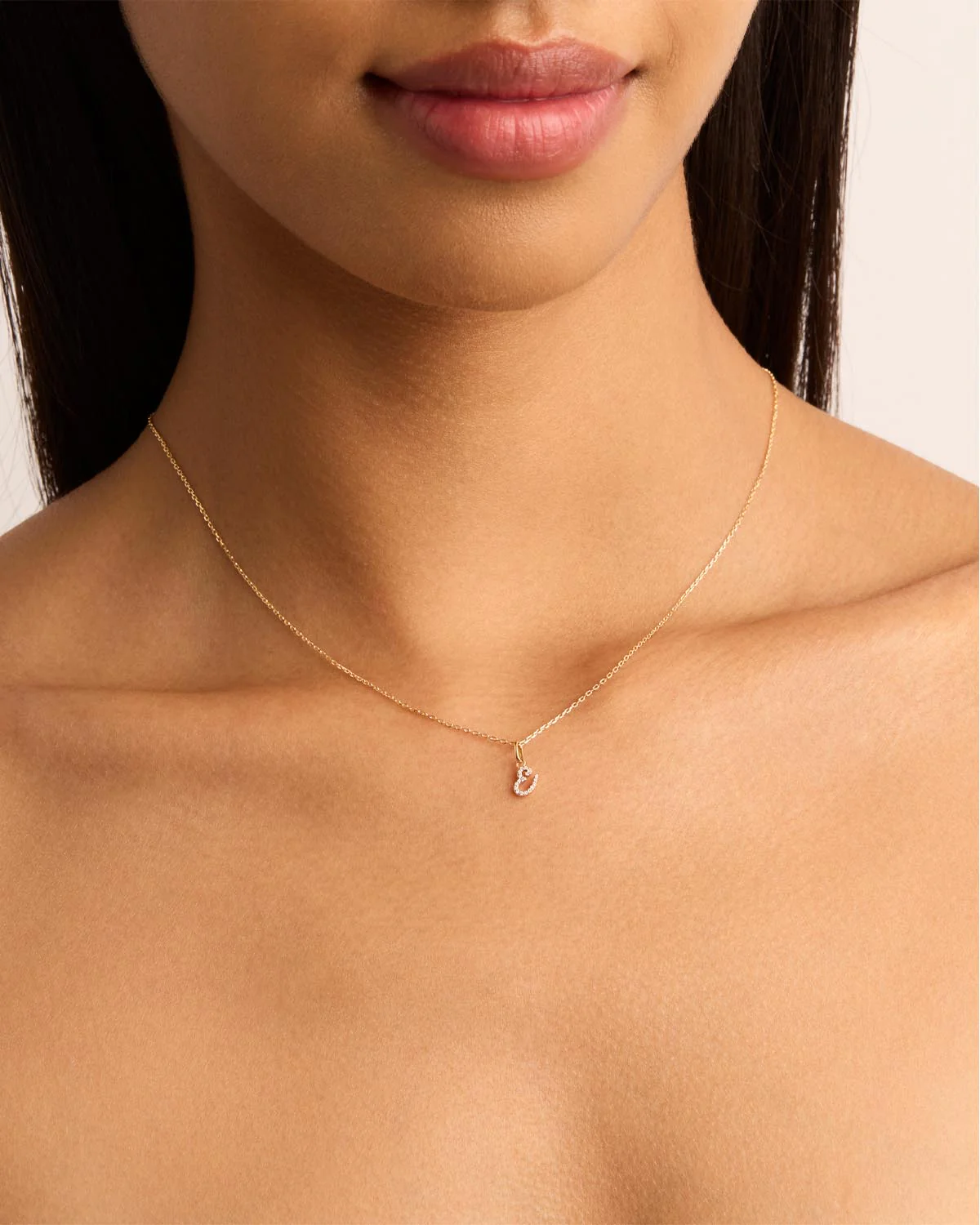 14k Solid Gold Forever Love Diamond Letter Necklace Pendant - Image 15