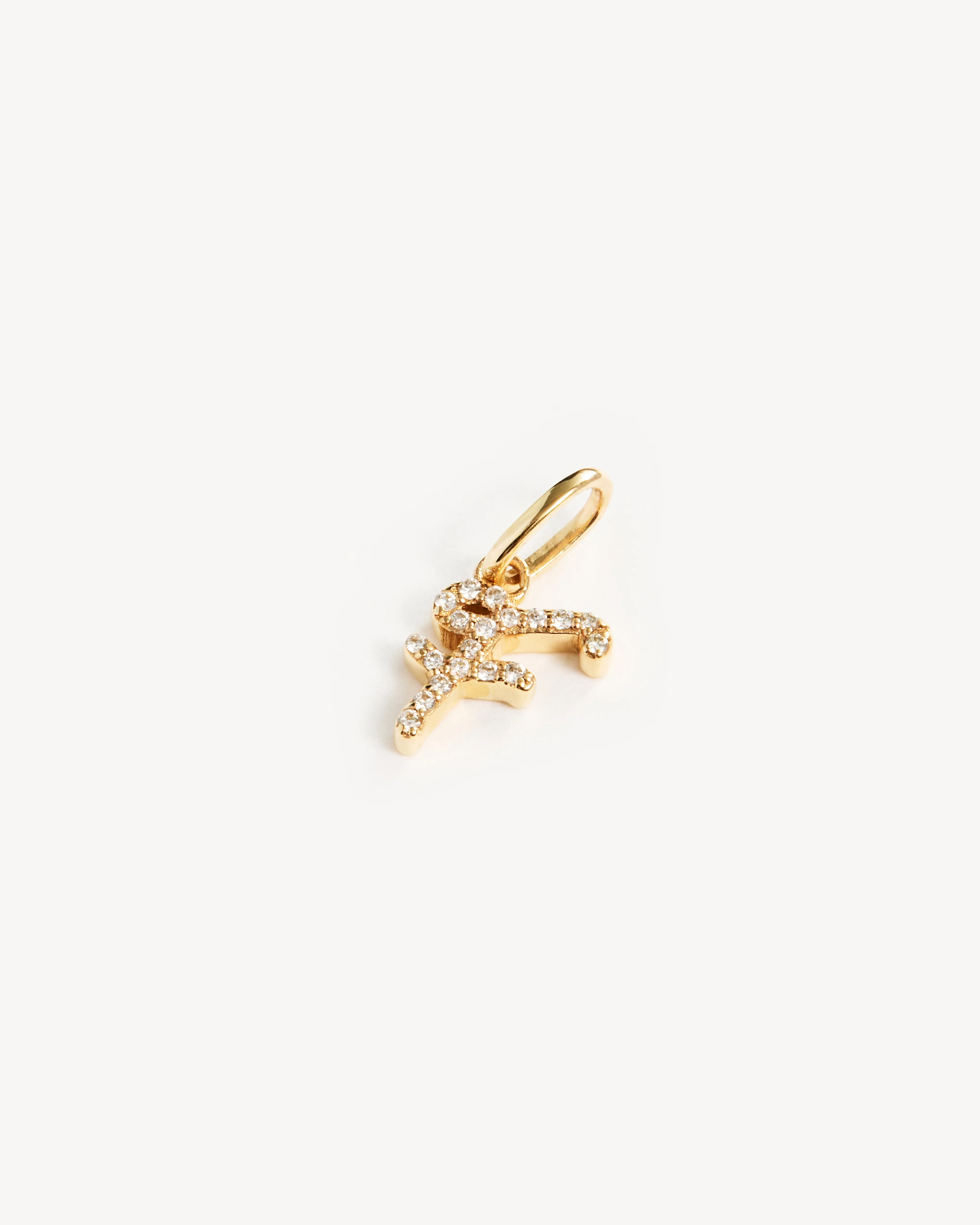 14k Solid Gold Forever Love Diamond Letter Necklace Pendant - Image 16