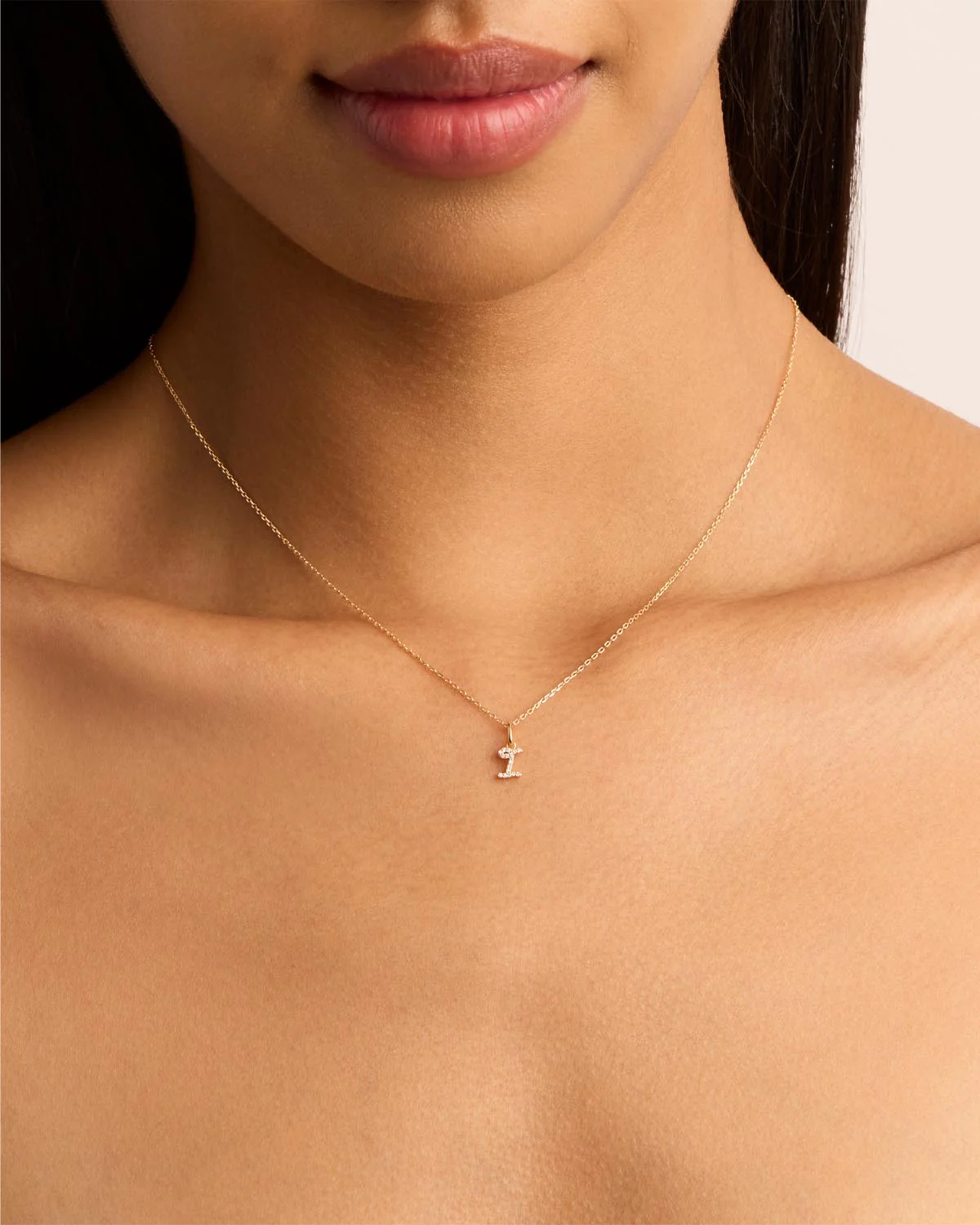 14k Solid Gold Forever Love Diamond Letter Necklace Pendant - Image 27