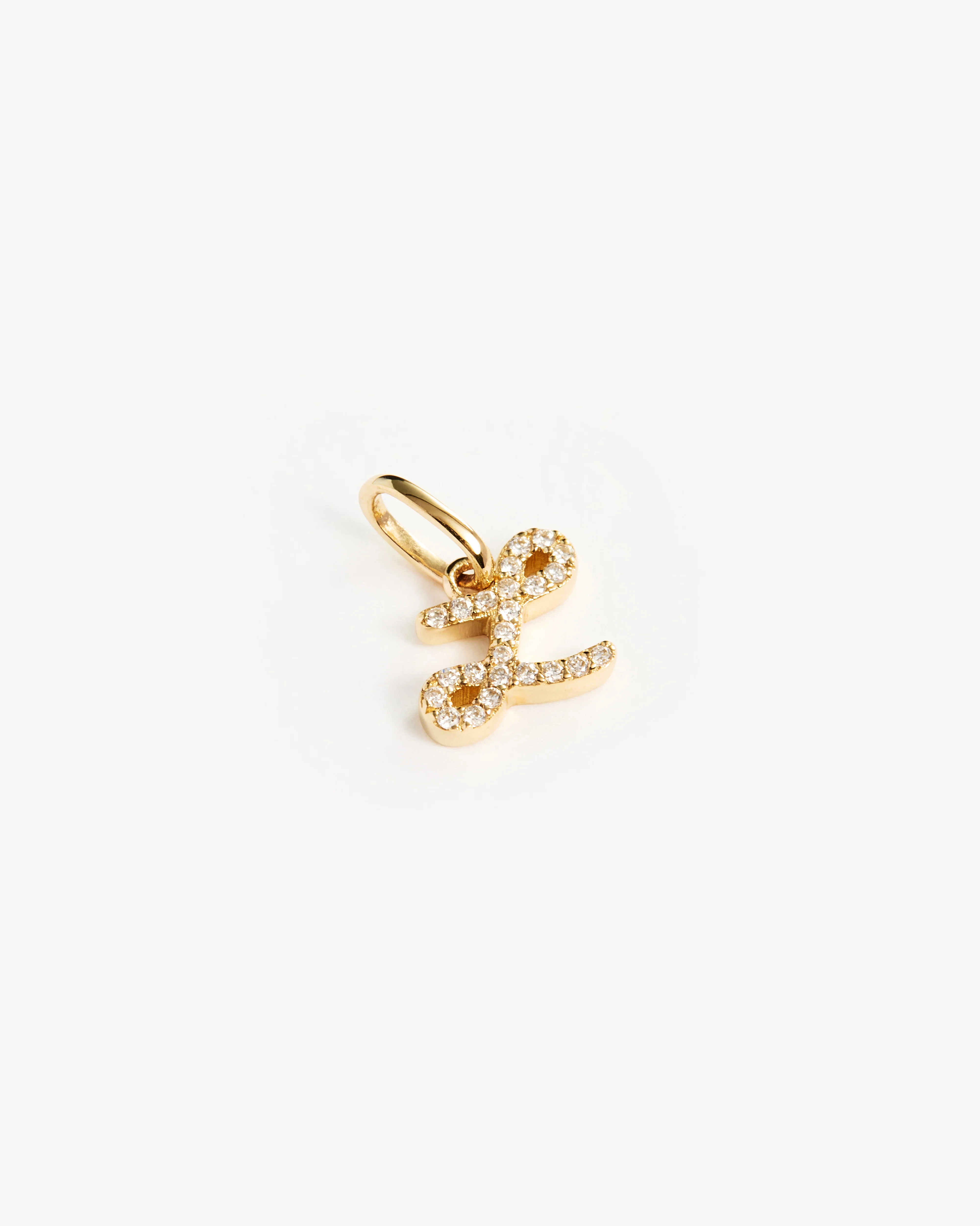 14k Solid Gold Forever Love Diamond Letter Necklace Pendant - Image 33