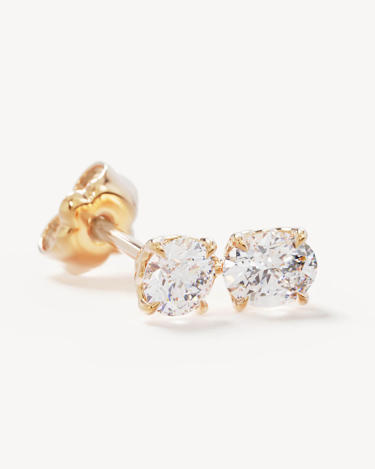 14k Solid Gold Held in Light Lab-Grown Diamond Drop Earring - Image 3