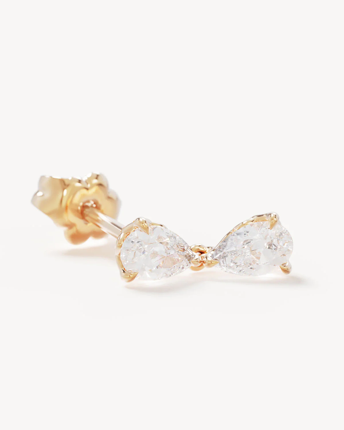 14k Solid Gold Held in Love Lab-Grown Diamond Drop Earring - Image 3