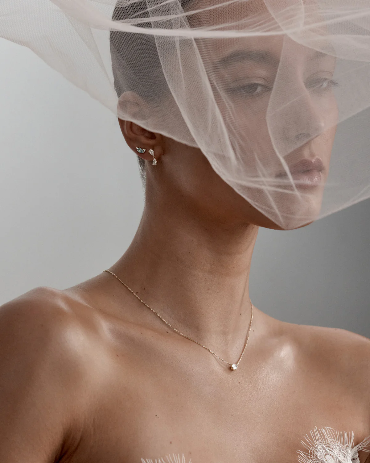 14k Solid Gold Held in Love Lab-Grown Diamond Drop Earring - Image 6