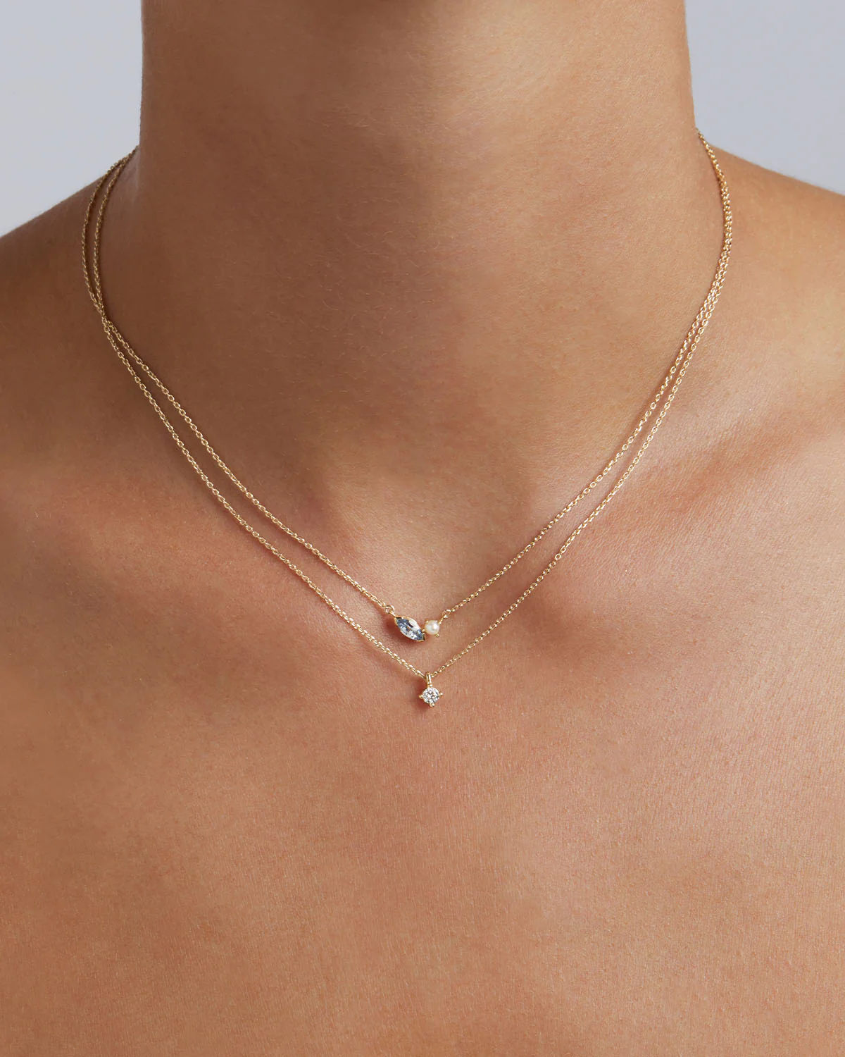 14k Solid Gold Into The Blue Necklace - Image 4