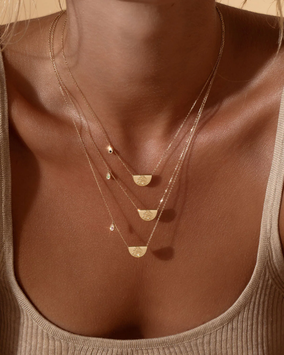 14k Solid Gold Lotus Birthstone Diamond Necklace - September - Sapphire - Image 5