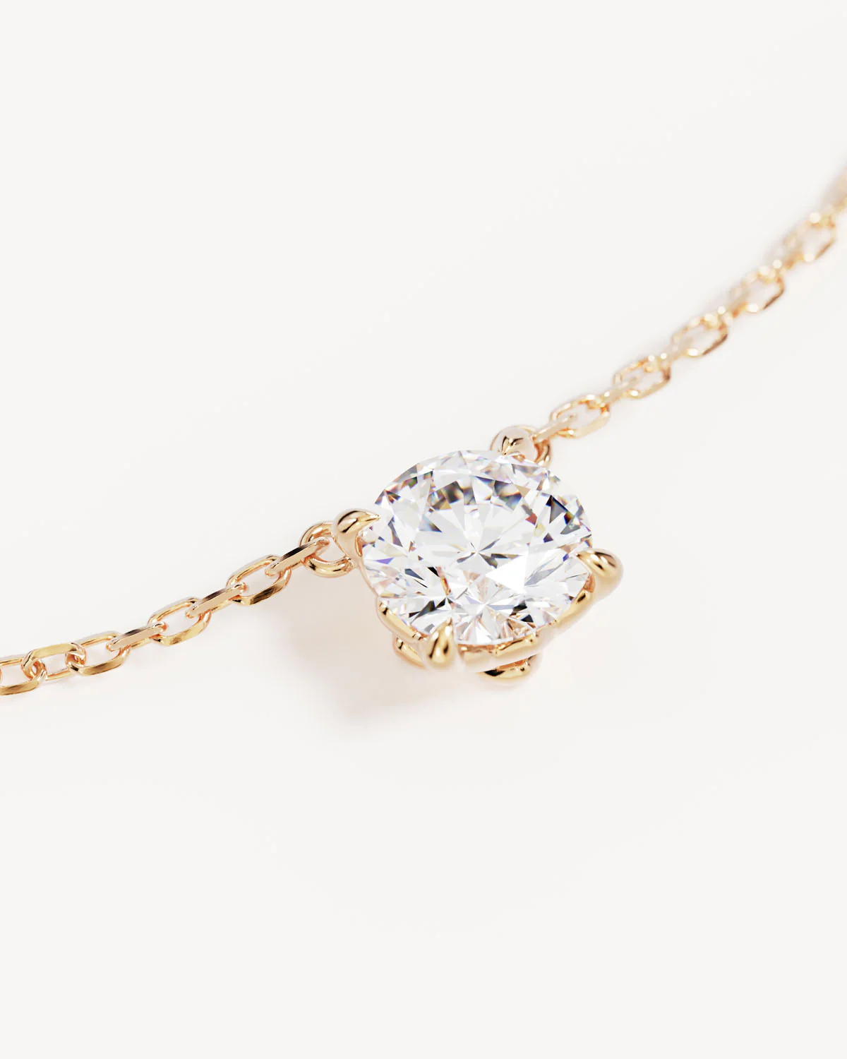14k Solid Gold Lotus in Bloom Round Solitaire Lab-Grown Diamond Bracelet - Image 3