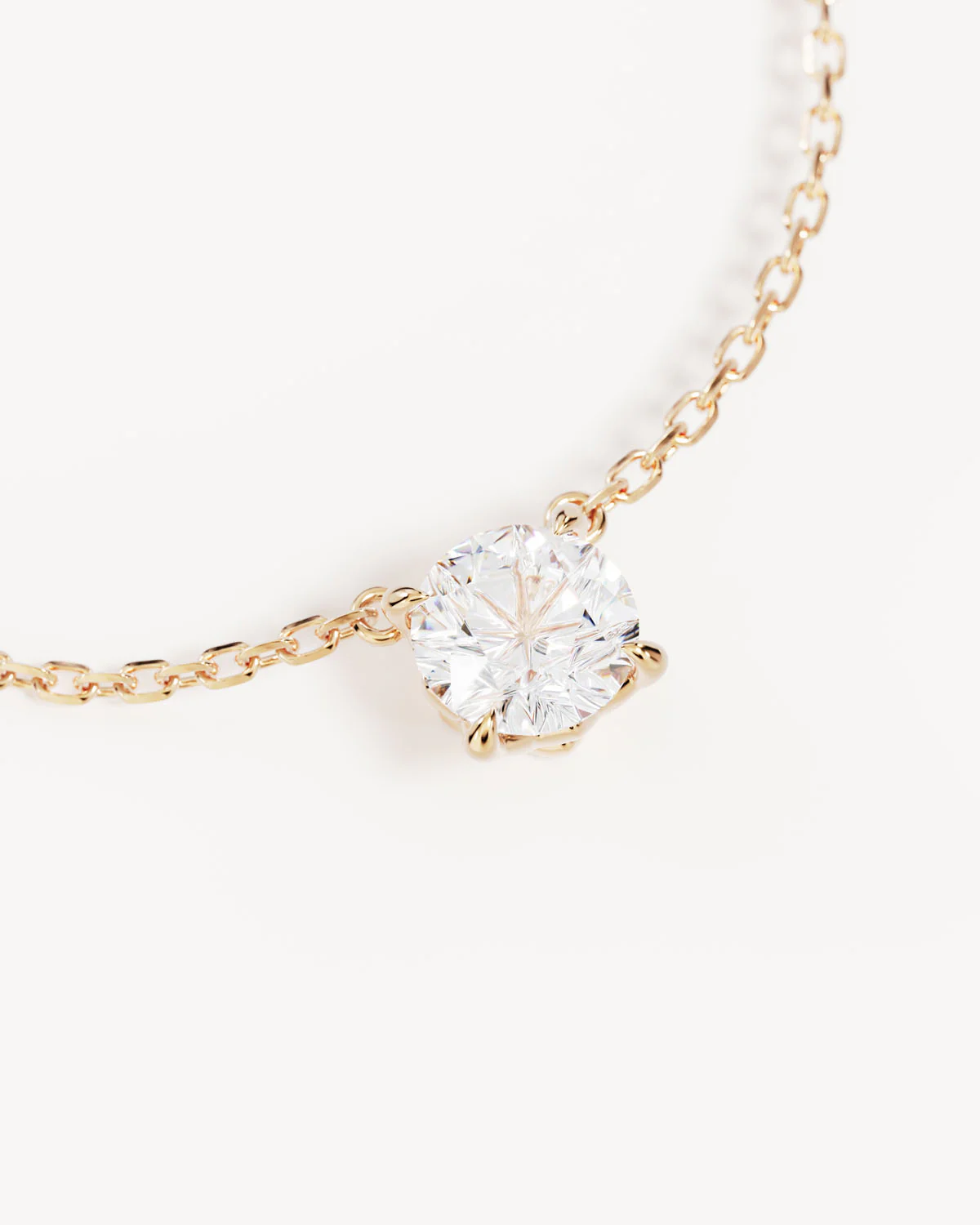 14k Solid Gold Lotus in Bloom Round Solitaire Lab-Grown Diamond Necklace - Image 3