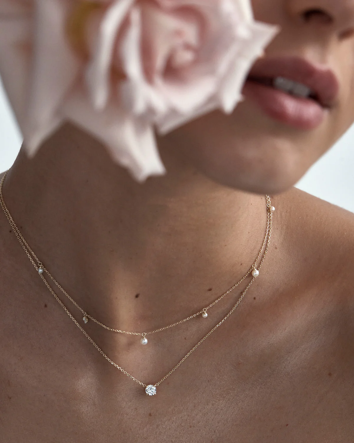 14k Solid Gold Lotus in Bloom Round Solitaire Lab-Grown Diamond Necklace - Image 4
