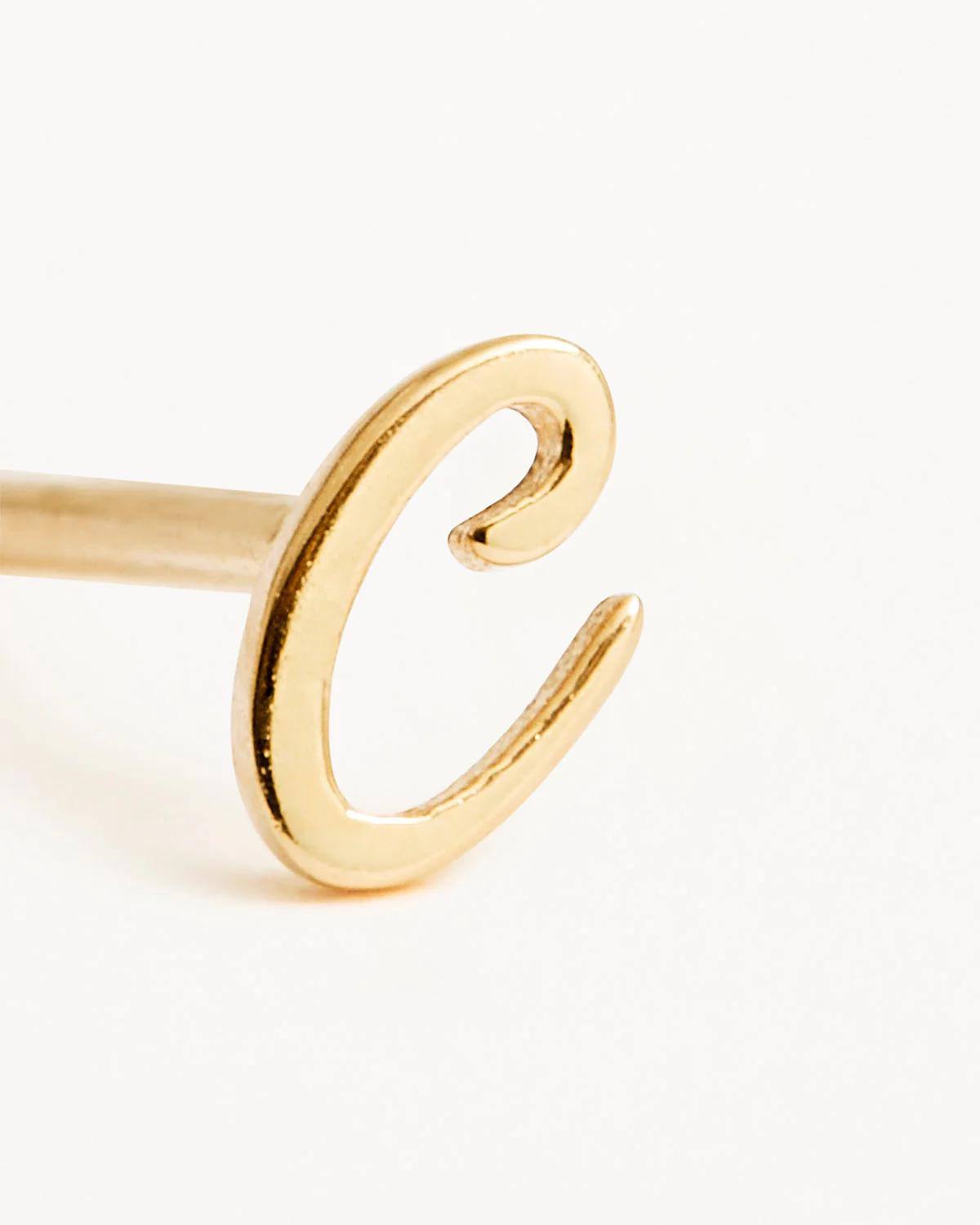 14k Solid Gold Love Letter Earring - Image 14