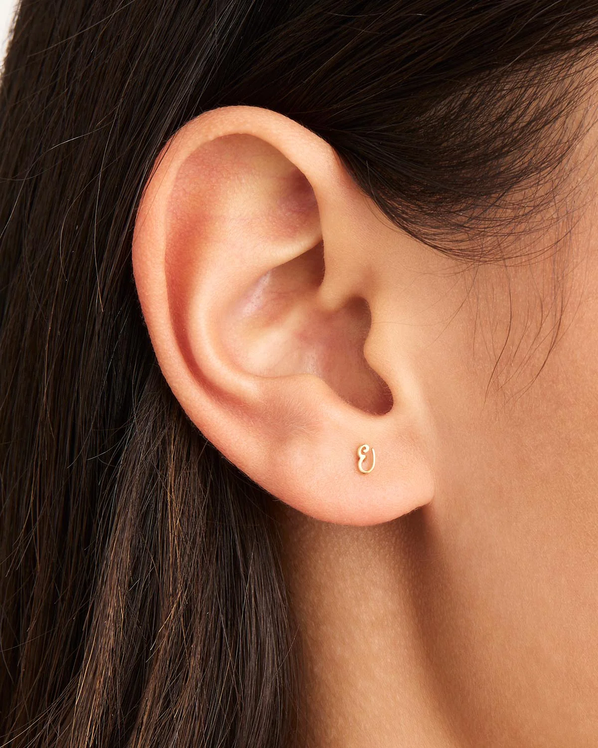 14k Solid Gold Love Letter Earring - Image 19