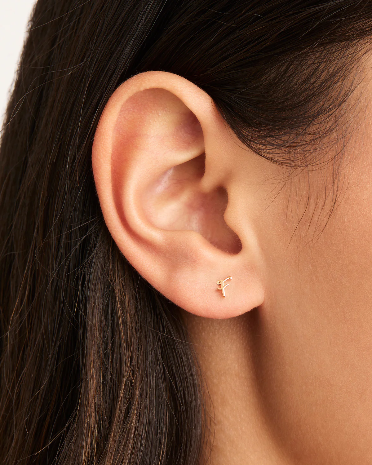 14k Solid Gold Love Letter Earring - Image 2