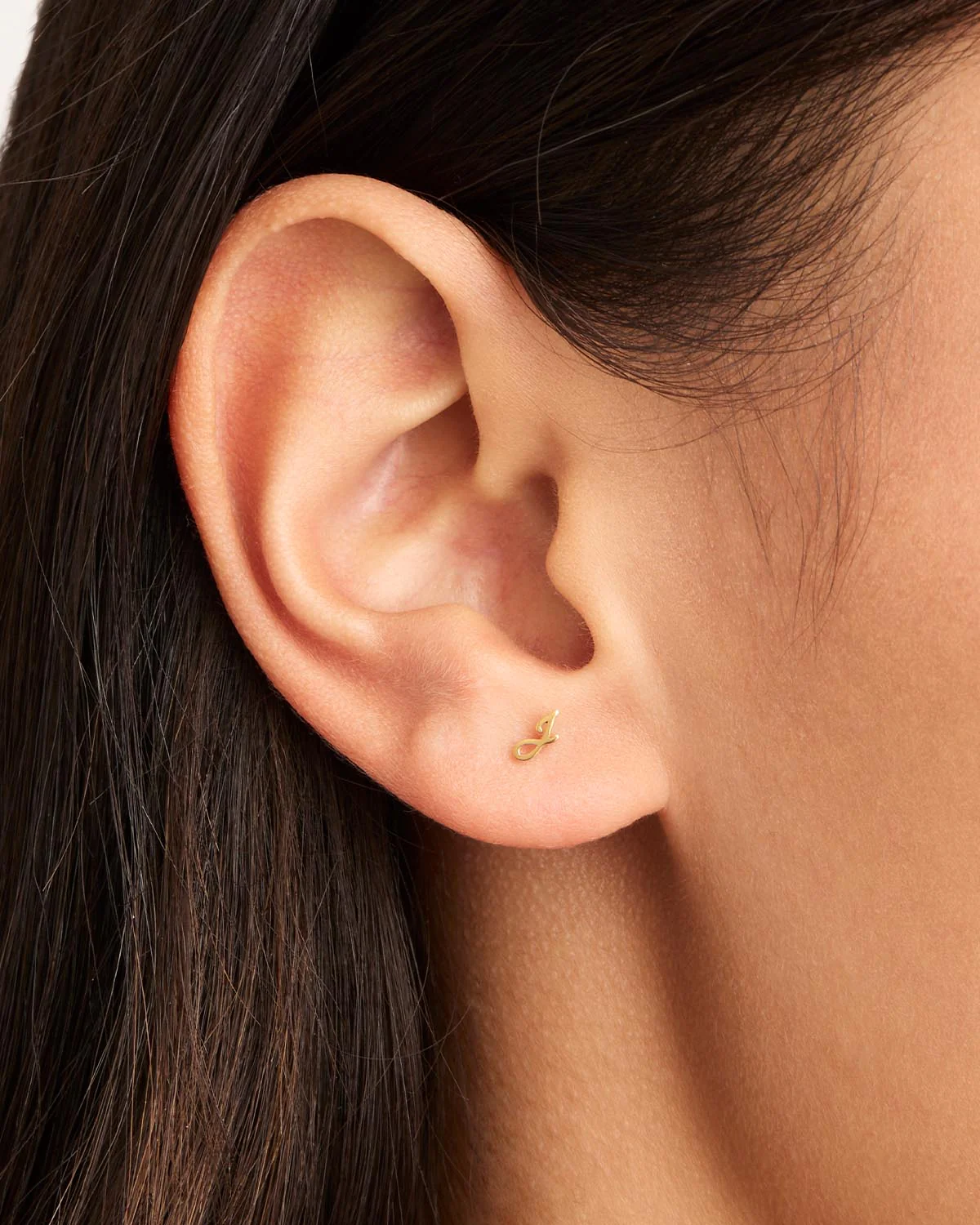 14k Solid Gold Love Letter Earring - Image 31