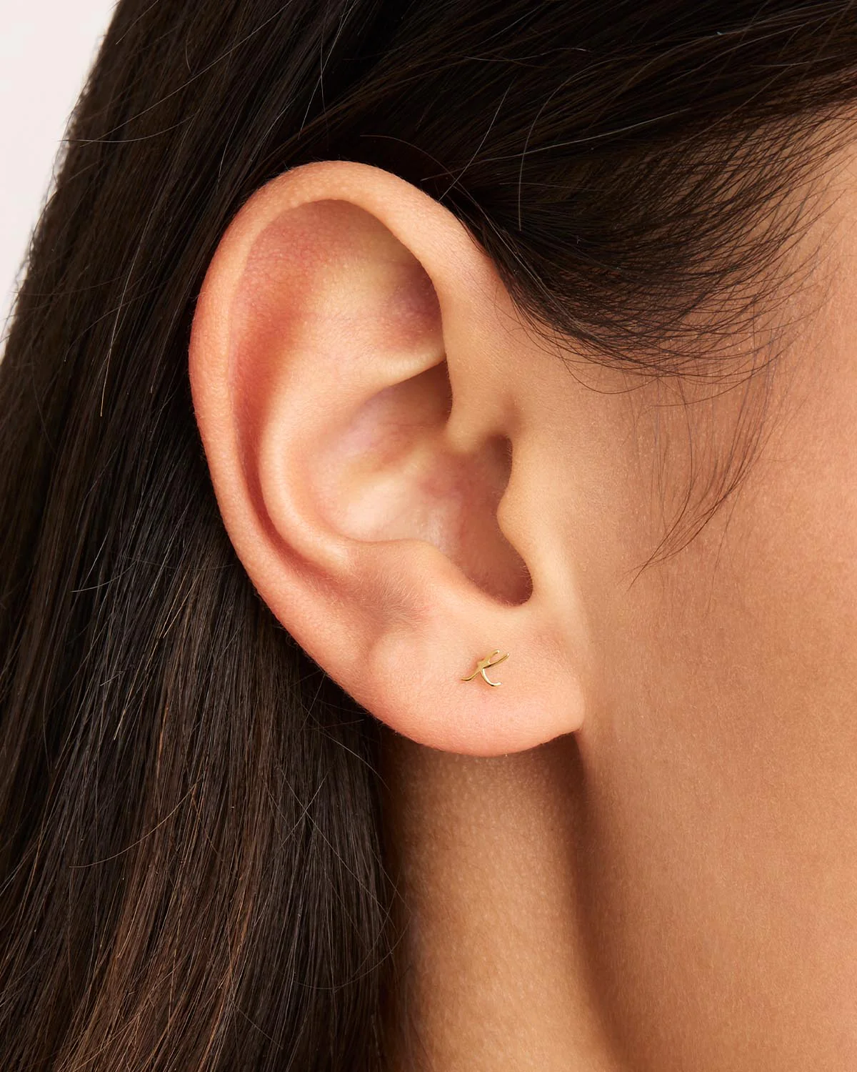 14k Solid Gold Love Letter Earring - Image 34