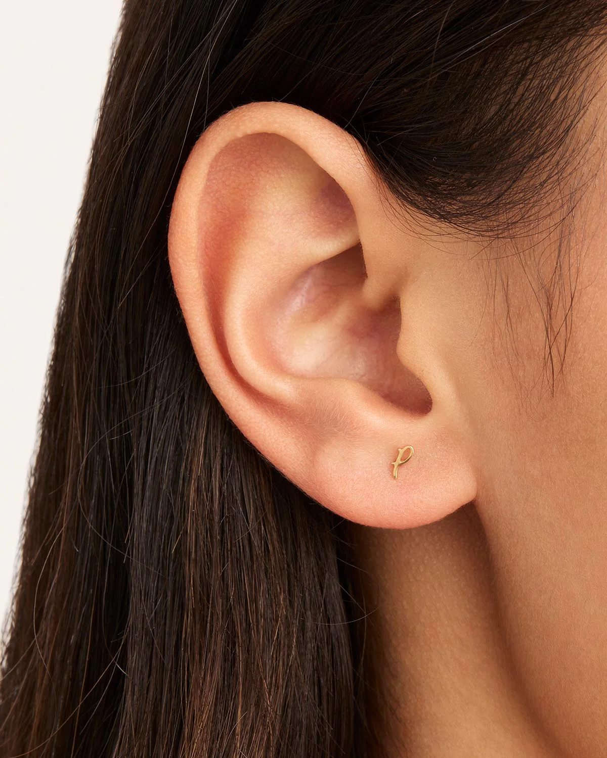 14k Solid Gold Love Letter Earring - Image 49