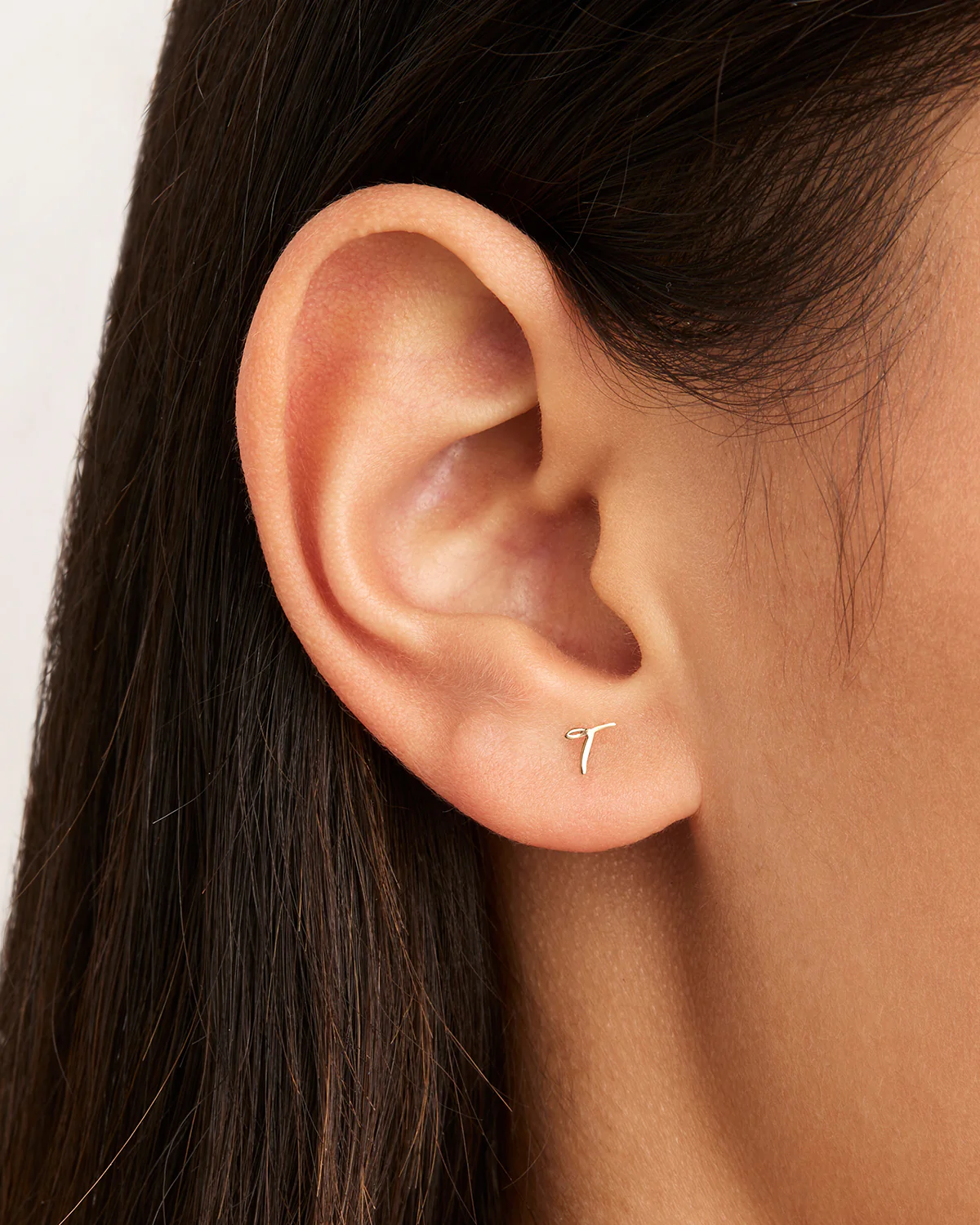 14k Solid Gold Love Letter Earring - Image 61