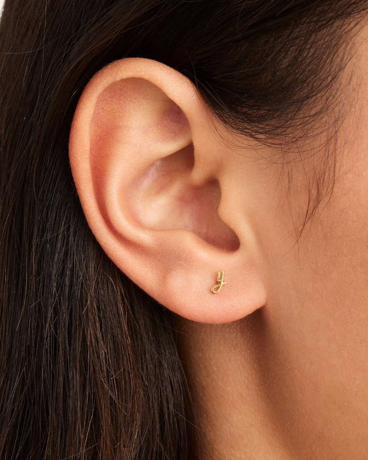 14k Solid Gold Love Letter Earring - Image 76