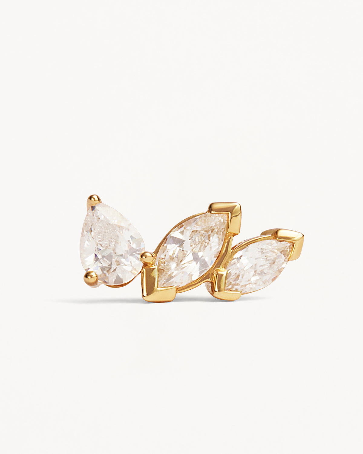 14k Solid Gold Petal by Petal Lab-Grown Diamond Earring - Left - Image 3