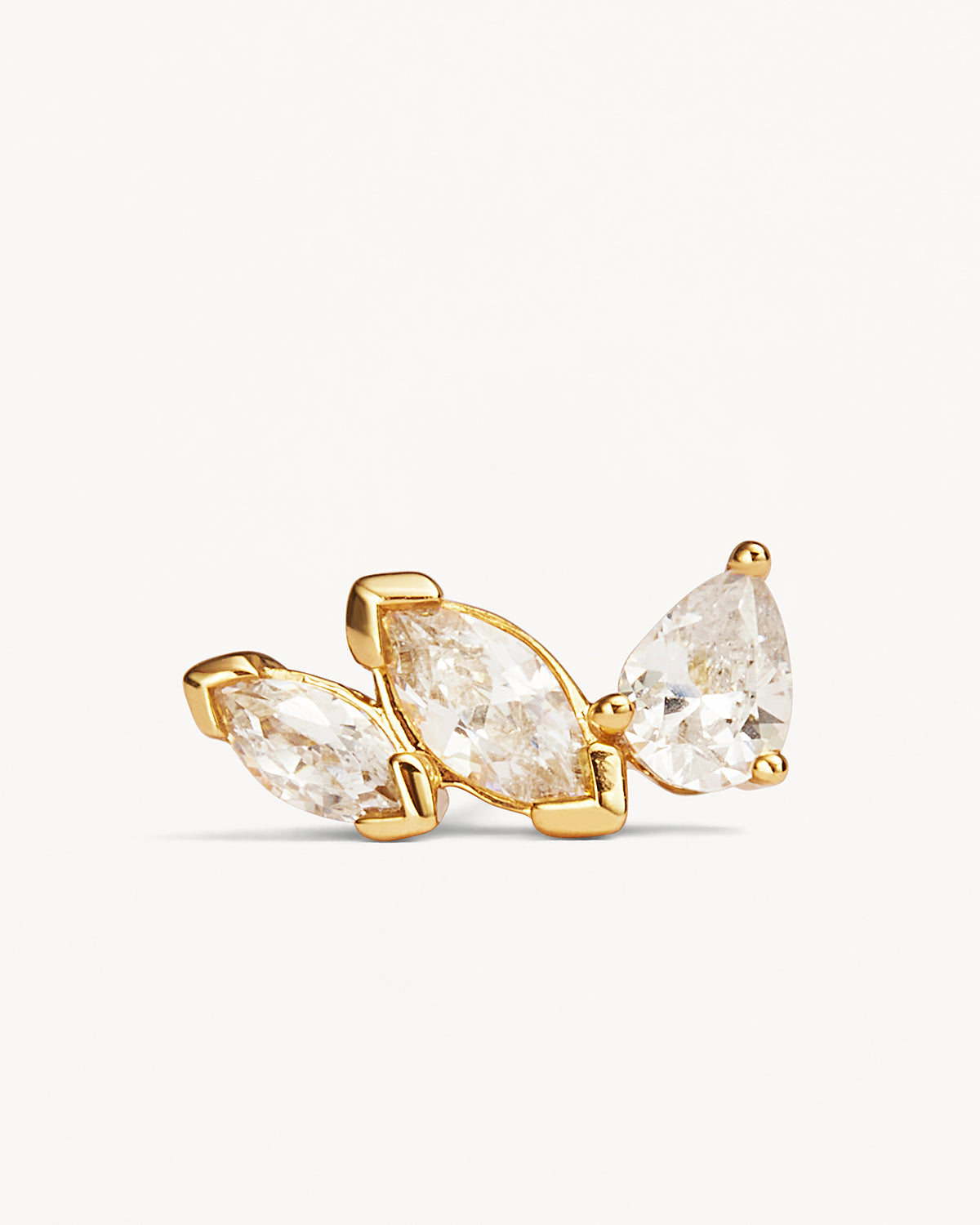 14k Solid Gold Petal by Petal Lab-Grown Diamond Earring - Right - Image 3