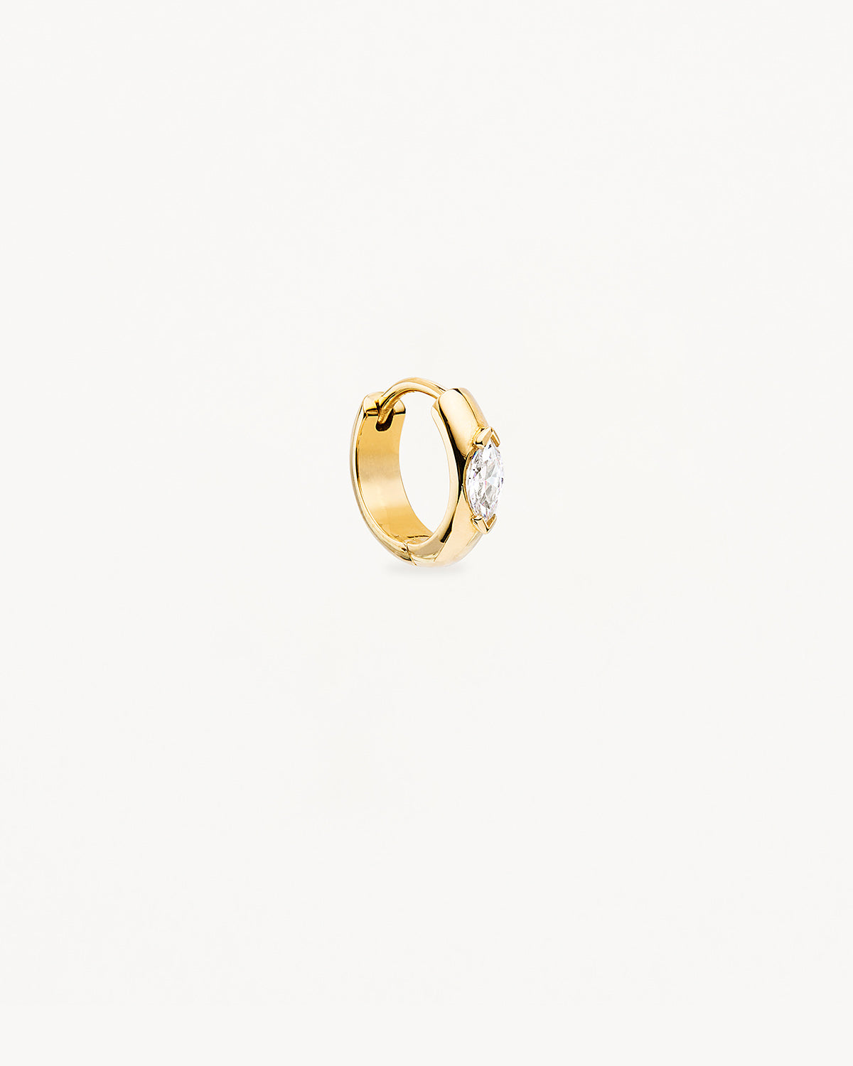 14k Solid Gold Petal of Hope Lab-Grown Diamond Hoop