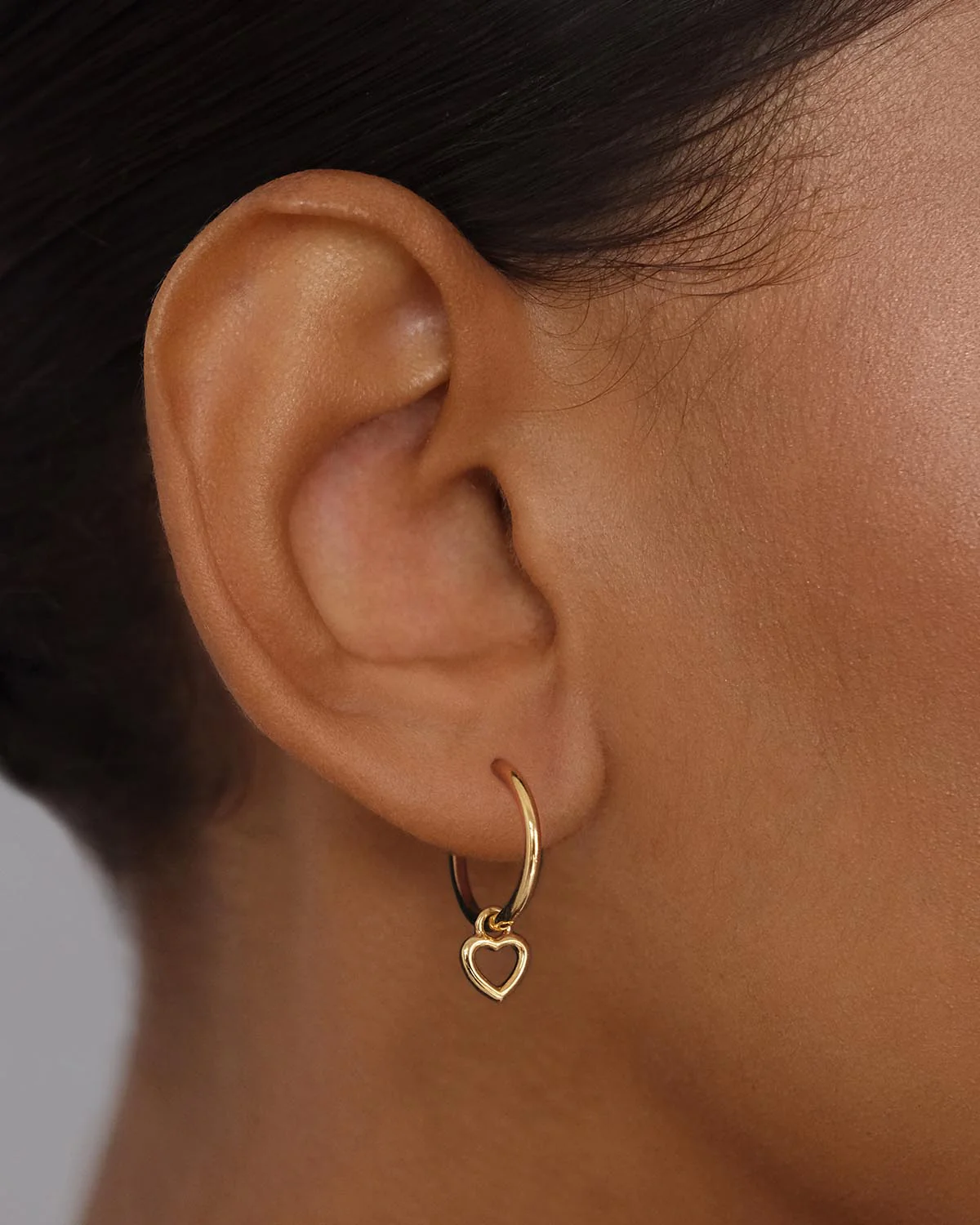 14k Solid Gold Pure Love Hoop - Image 2