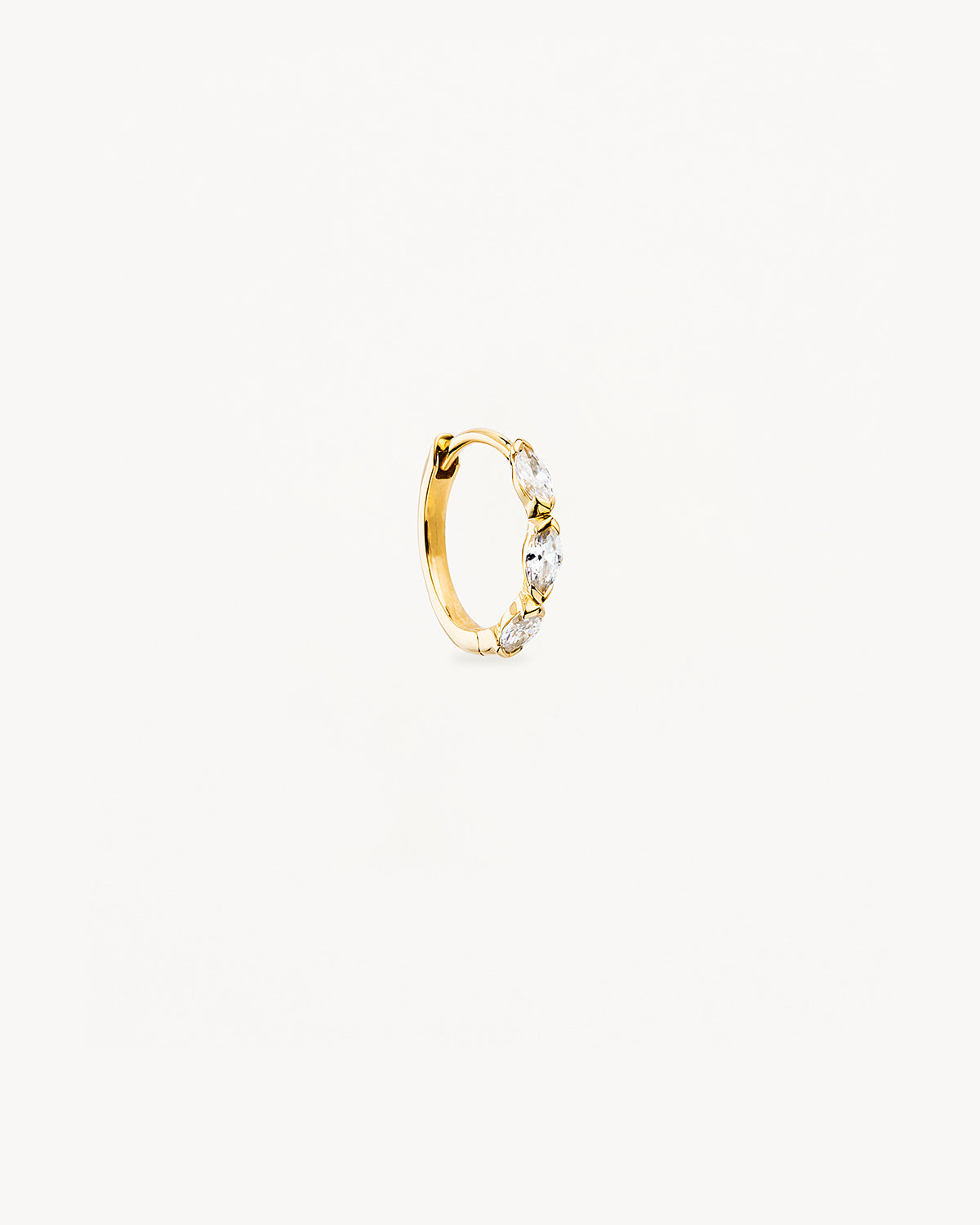 14k Solid Gold Sunlit Petals Lab-Grown Diamond Hoop
