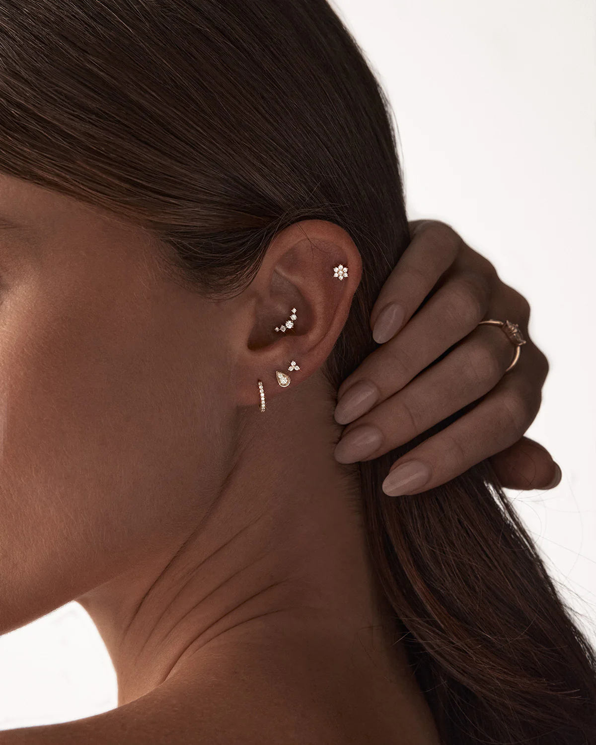 14k Solid Gold Twilight Lab-Grown Diamond Cartilage Earring - Image 2