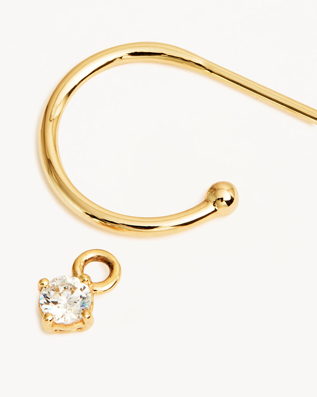 14k Solid Gold Water Drop Diamond Hoop - Image 3