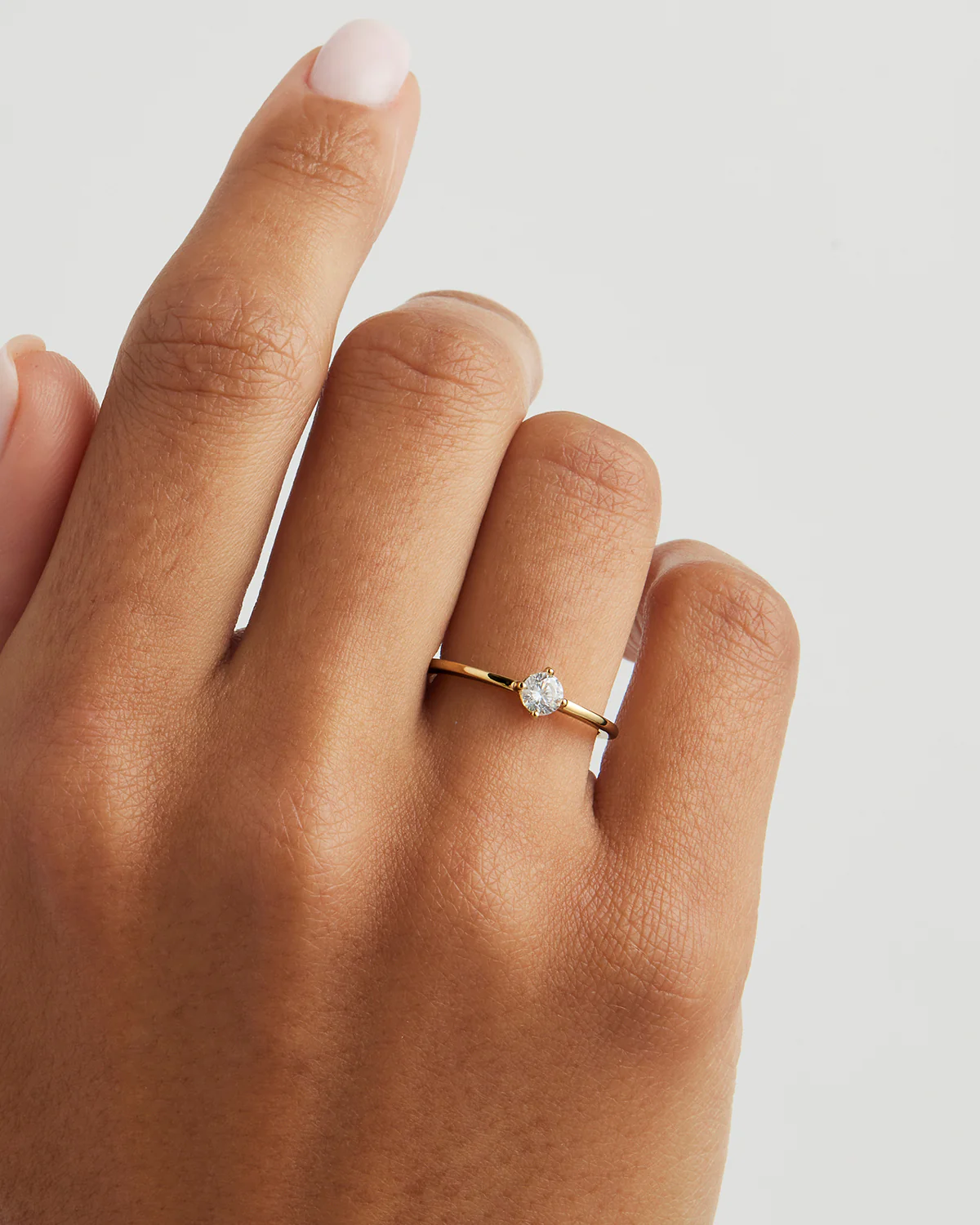 14k Solid Gold Water Drop Lab-Grown Diamond Ring - 4mm - Image 2