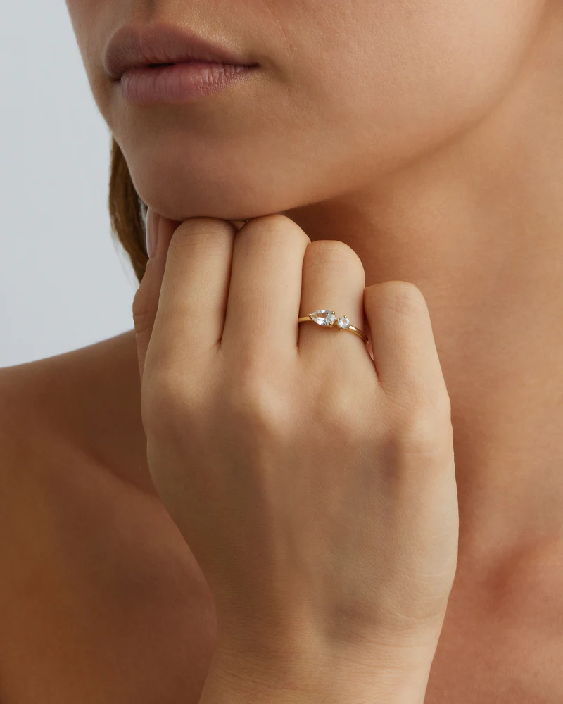 14k Solid Gold With All My Heart Sapphire Ring - Image 2