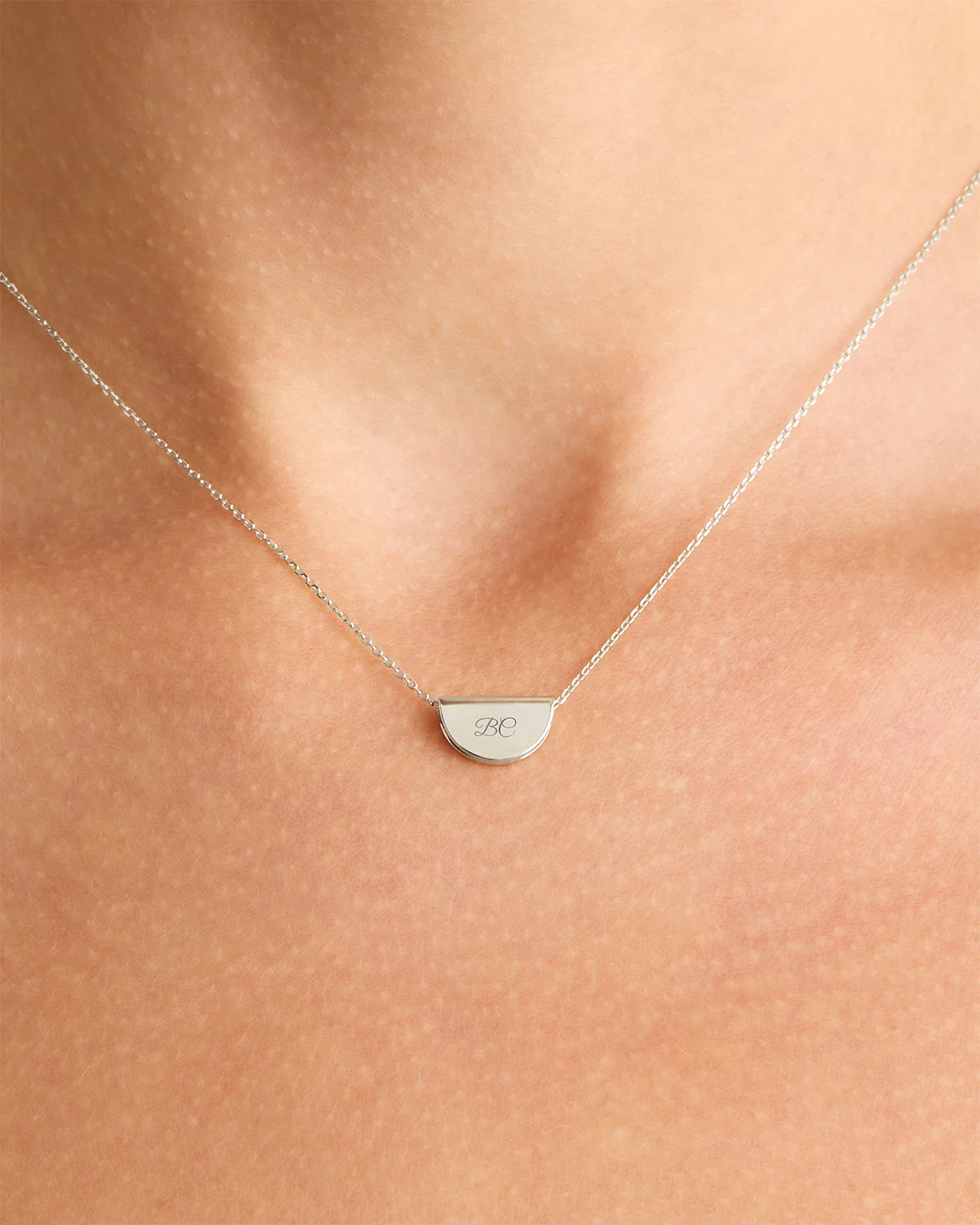 14k Solid White Gold Mini Lotus Necklace - Image 4