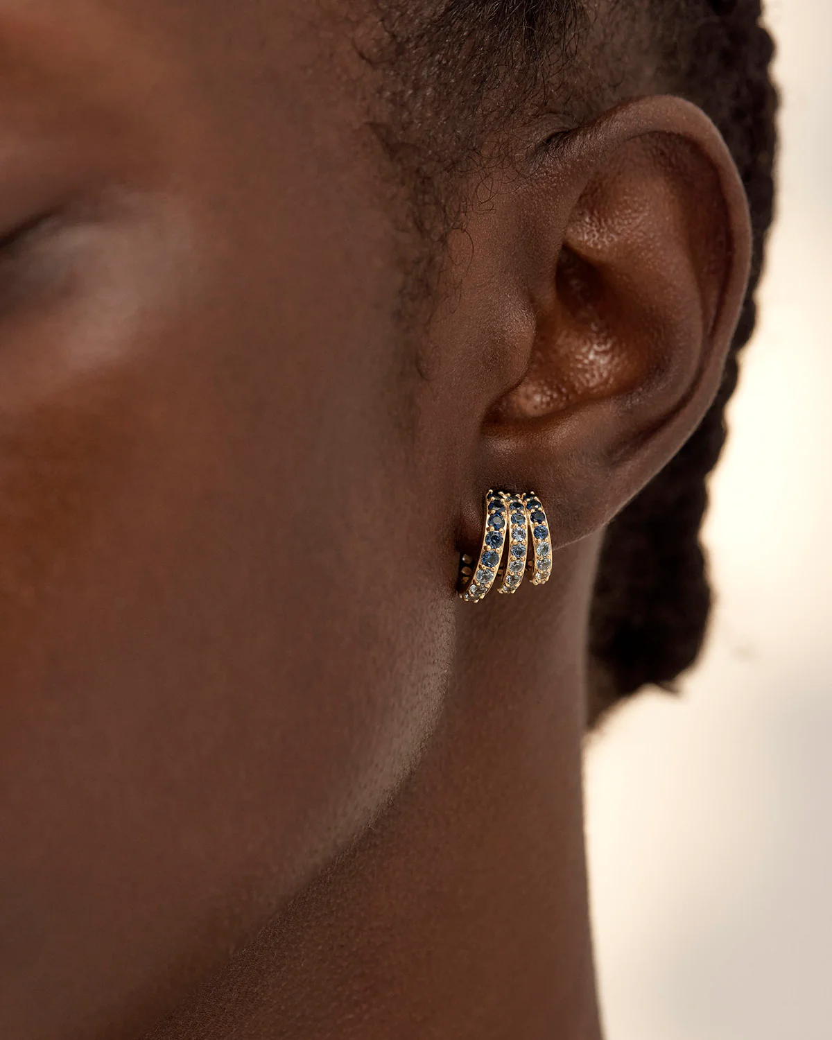 18k Gold Plated Endless Skies Illusion Hoops - Image 2