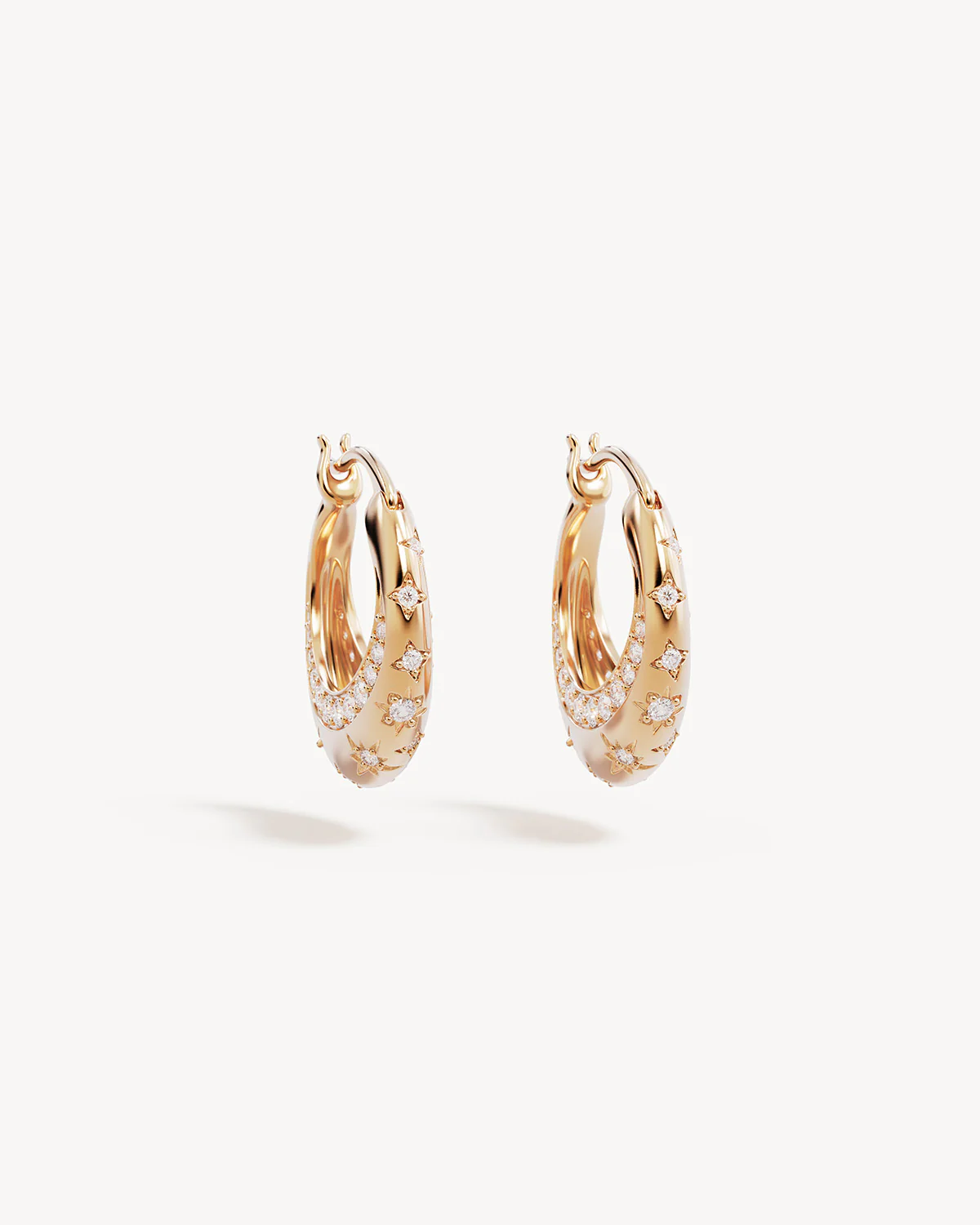 18k Gold Plated My Moon and Stars Hoops