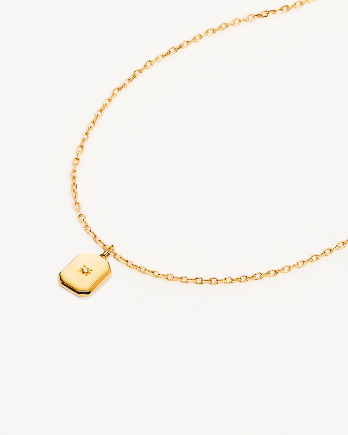 18k Gold Vermeil 18" Rectangular Lotus Locket Necklace