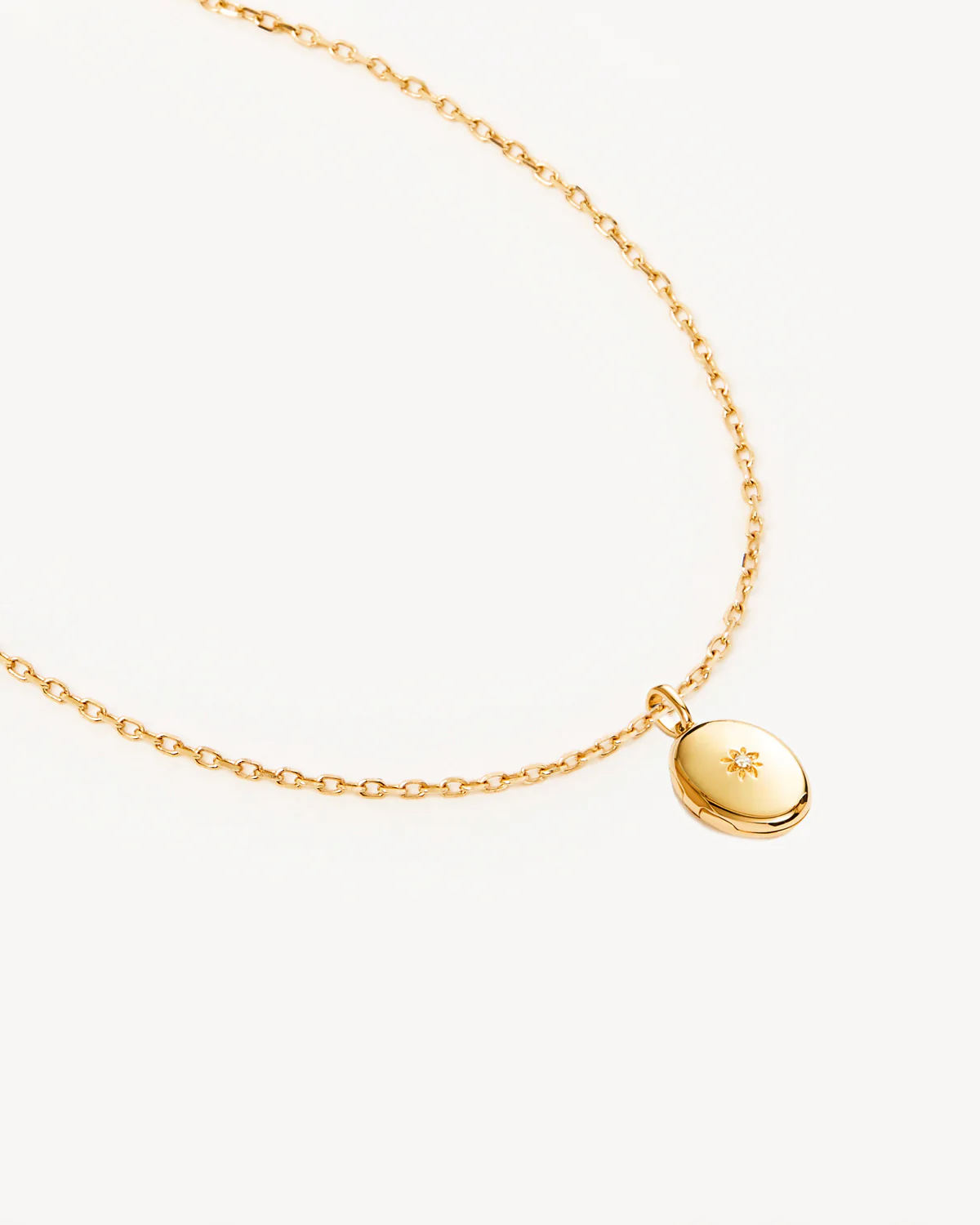 18k Gold Vermeil 18" Rounded Lotus Locket Necklace