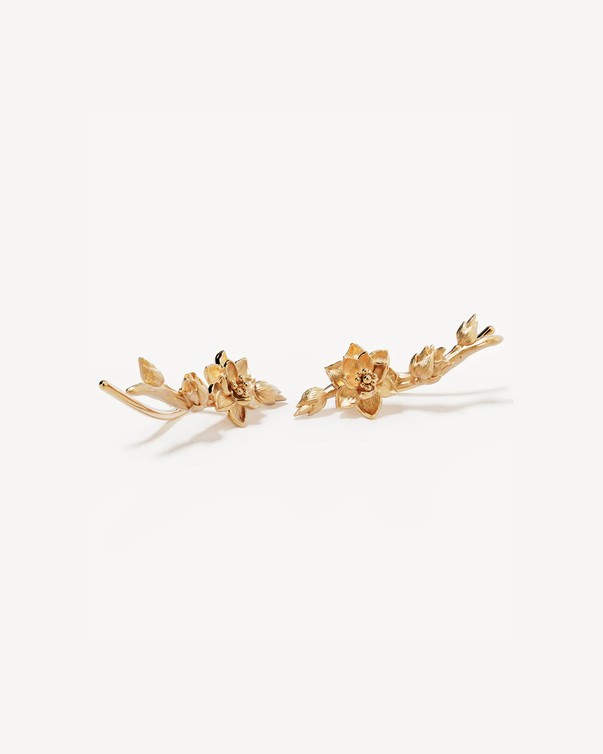 18k Gold Vermeil Bloom Within Lotus Ear Crawlers