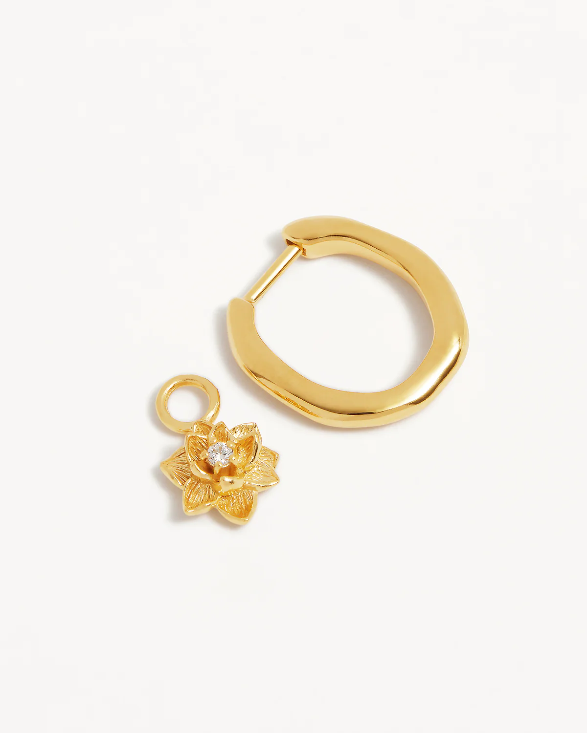 18k Gold Vermeil Bloom Within Lotus Hoops - Image 3