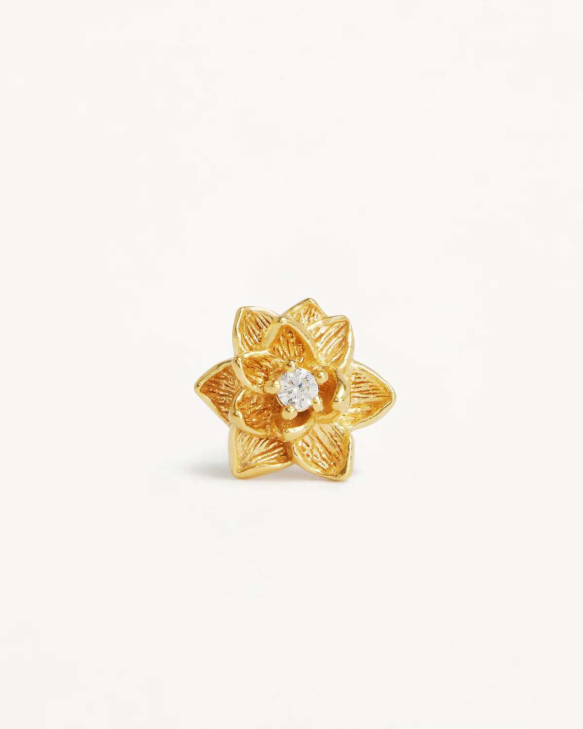 18k Gold Vermeil Bloom Within Lotus Stud Earrings - Image 3